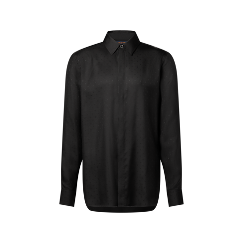 Camicia a maniche lunghe in satin con motivo Monogram Uomo Abbigliamento Camicie | LOUIS VUITTON (Zoom prodotto)