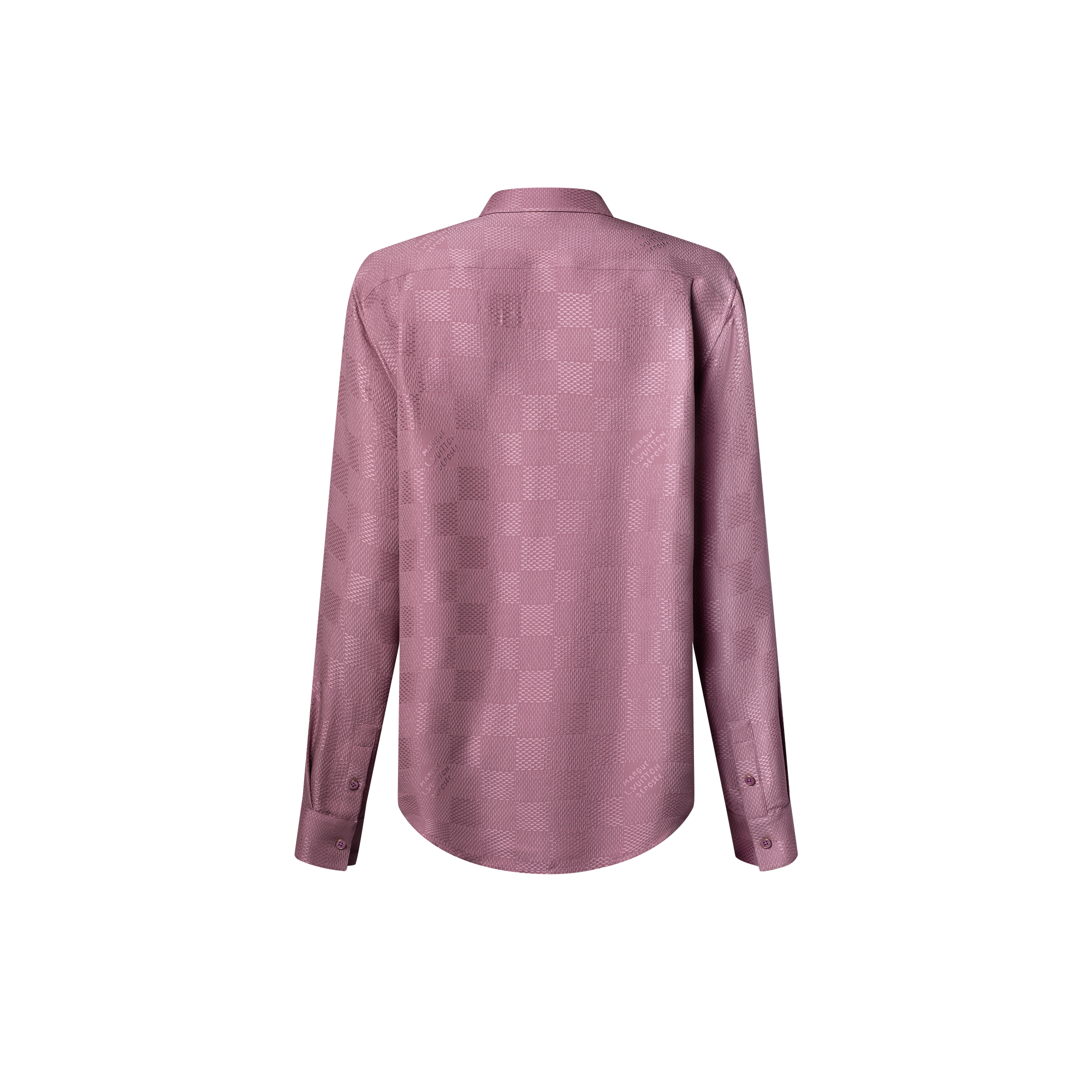 Camicia a maniche lunghe in seta con motivo Damier in trama jacquard  Uomo Abbigliamento Camicie | LOUIS VUITTON (Zoom prodotto)