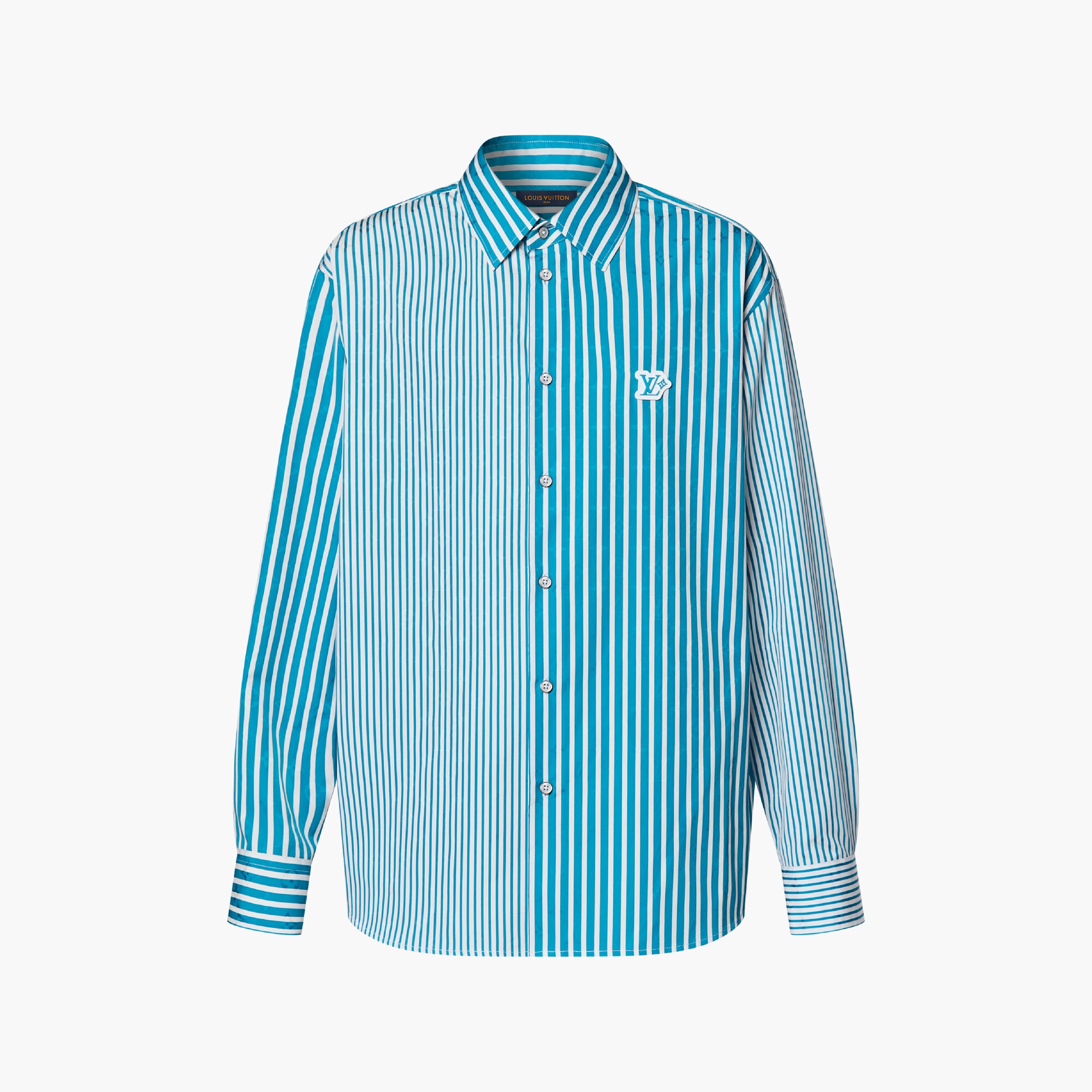 Camicia a righe con motivi Monogram in stile patchwork e a righe