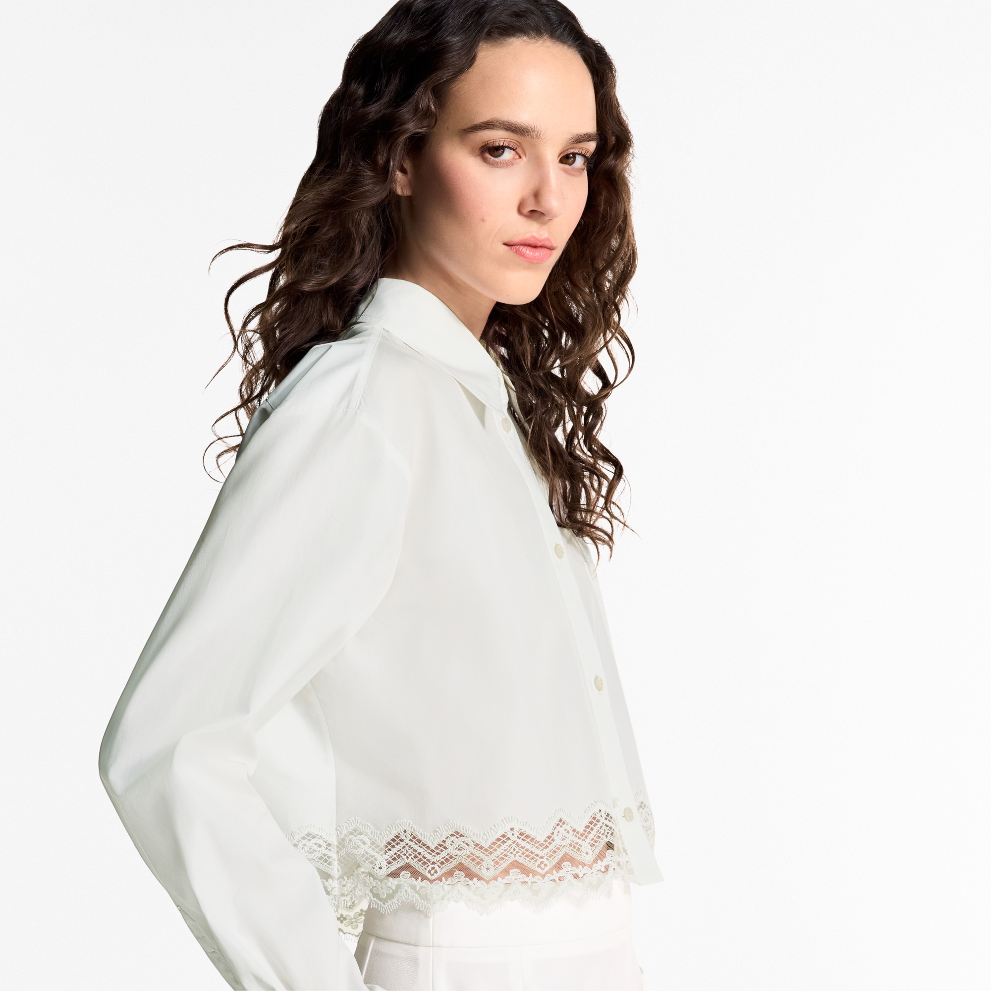Camicia con finiture in pizzo  Donna Abbigliamento Camicie e T-Shirt | LOUIS VUITTON (Zoom prodotto)