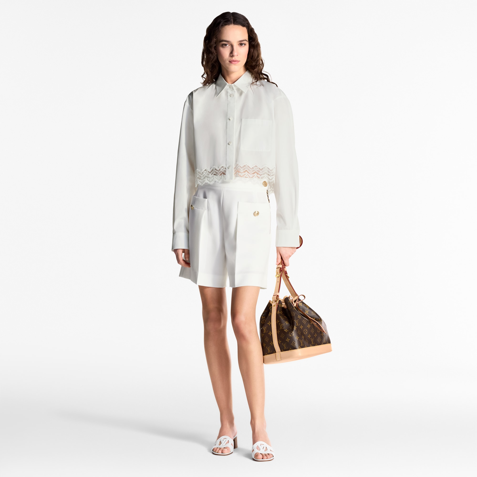 Camicia con finiture in pizzo  Donna Abbigliamento Camicie e T-Shirt | LOUIS VUITTON (Zoom prodotto)