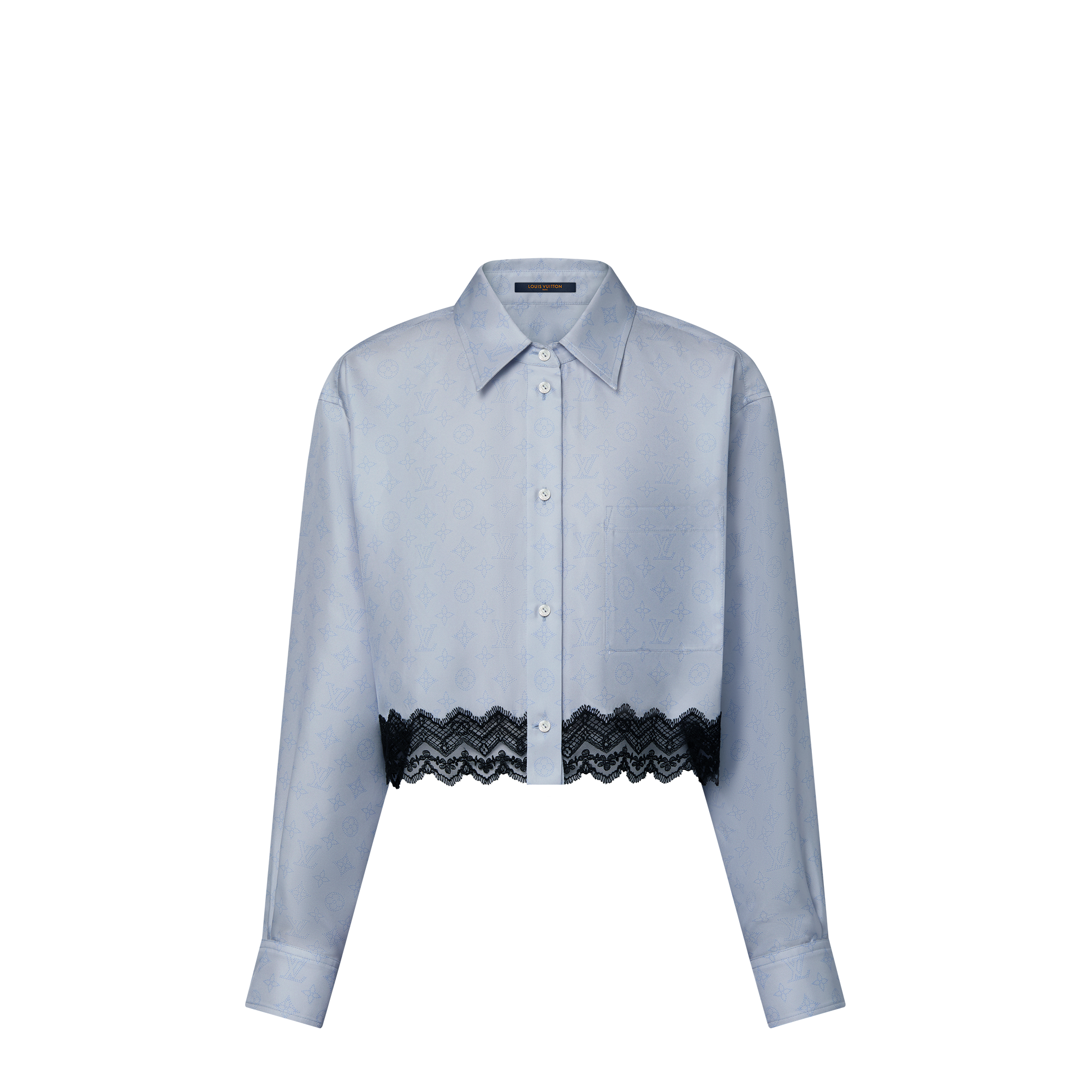 Camicia con finiture in pizzo e motivo Monogram Mahina  Donna Abbigliamento Camicie e T-Shirt | LOUIS VUITTON (Zoom prodotto)