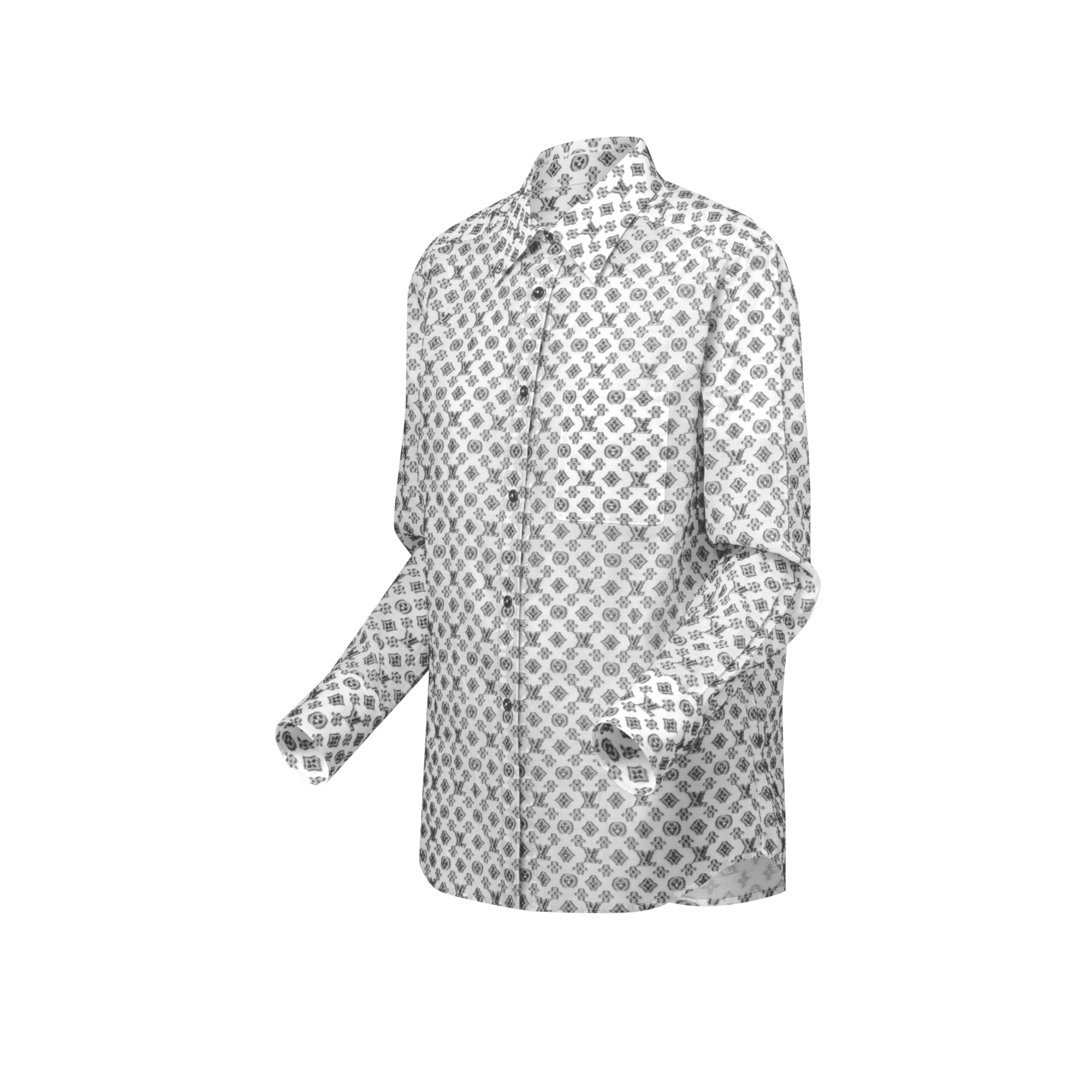 Camicia con motivo Monogram in fil coupé  Donna Abbigliamento Camicie e T-Shirt | LOUIS VUITTON (Zoom prodotto)