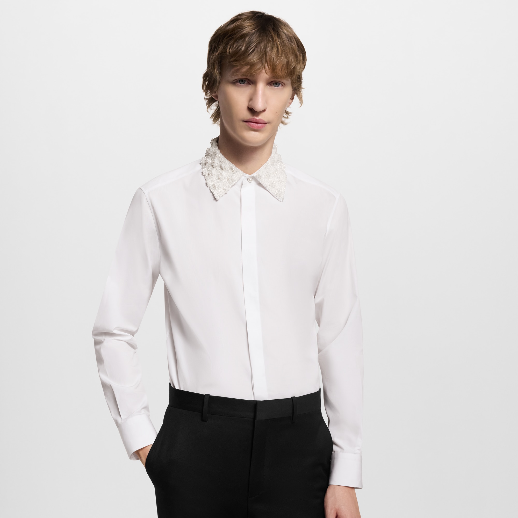 Camicia da sera con colletto decorato  Uomo Abbigliamento Camicie | LOUIS VUITTON (Zoom prodotto)