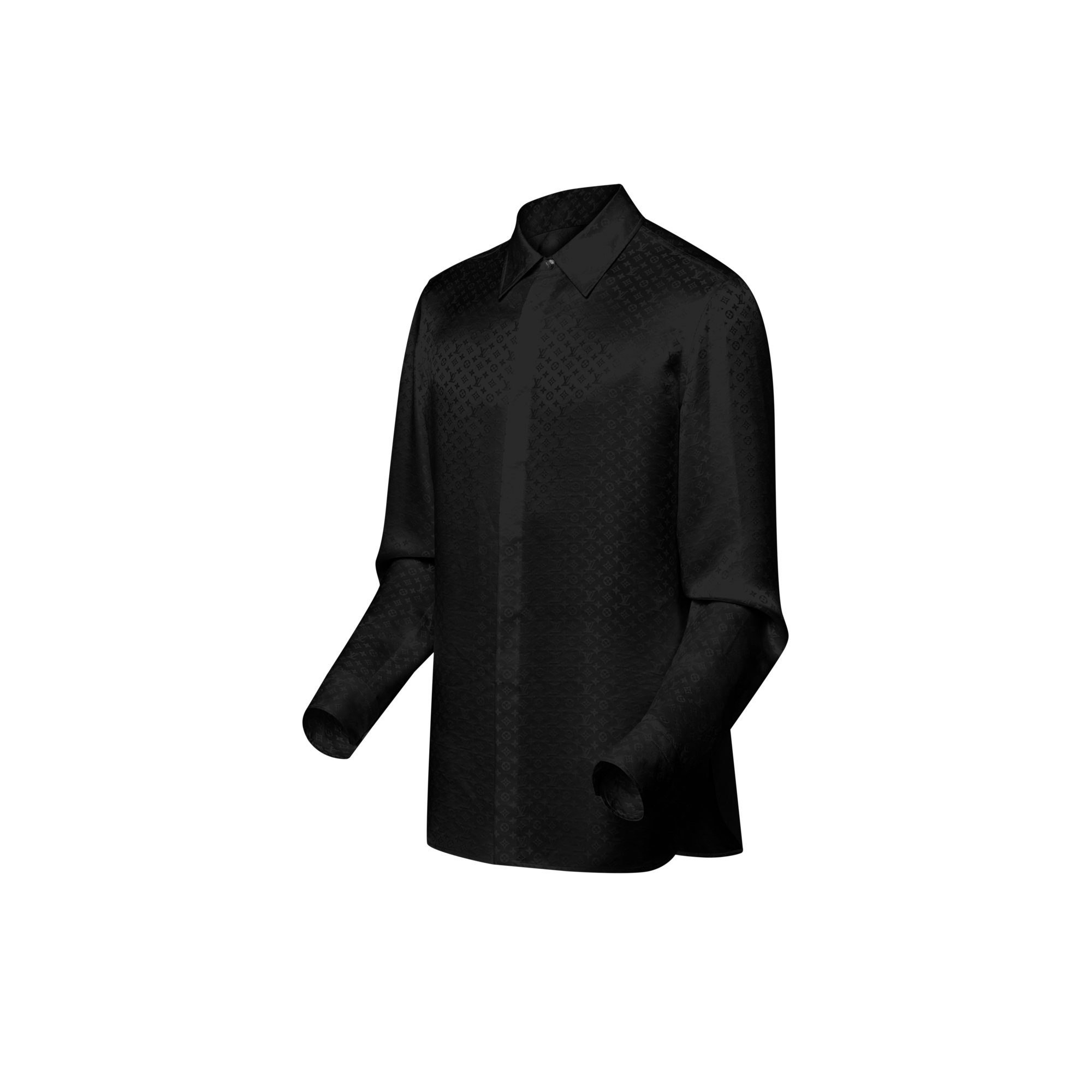 Camicia da sera in seta con motivo Mini Monogram  Uomo Abbigliamento Camicie | LOUIS VUITTON (Zoom prodotto)