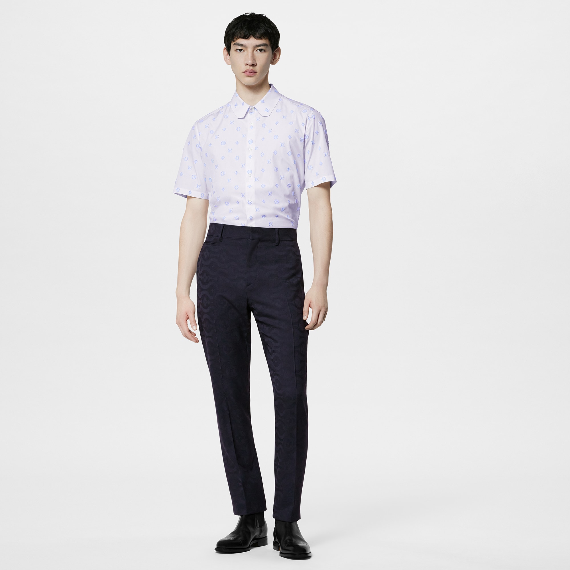 Camicia in cotone a maniche corte  Uomo Abbigliamento Camicie | LOUIS VUITTON (Zoom prodotto)