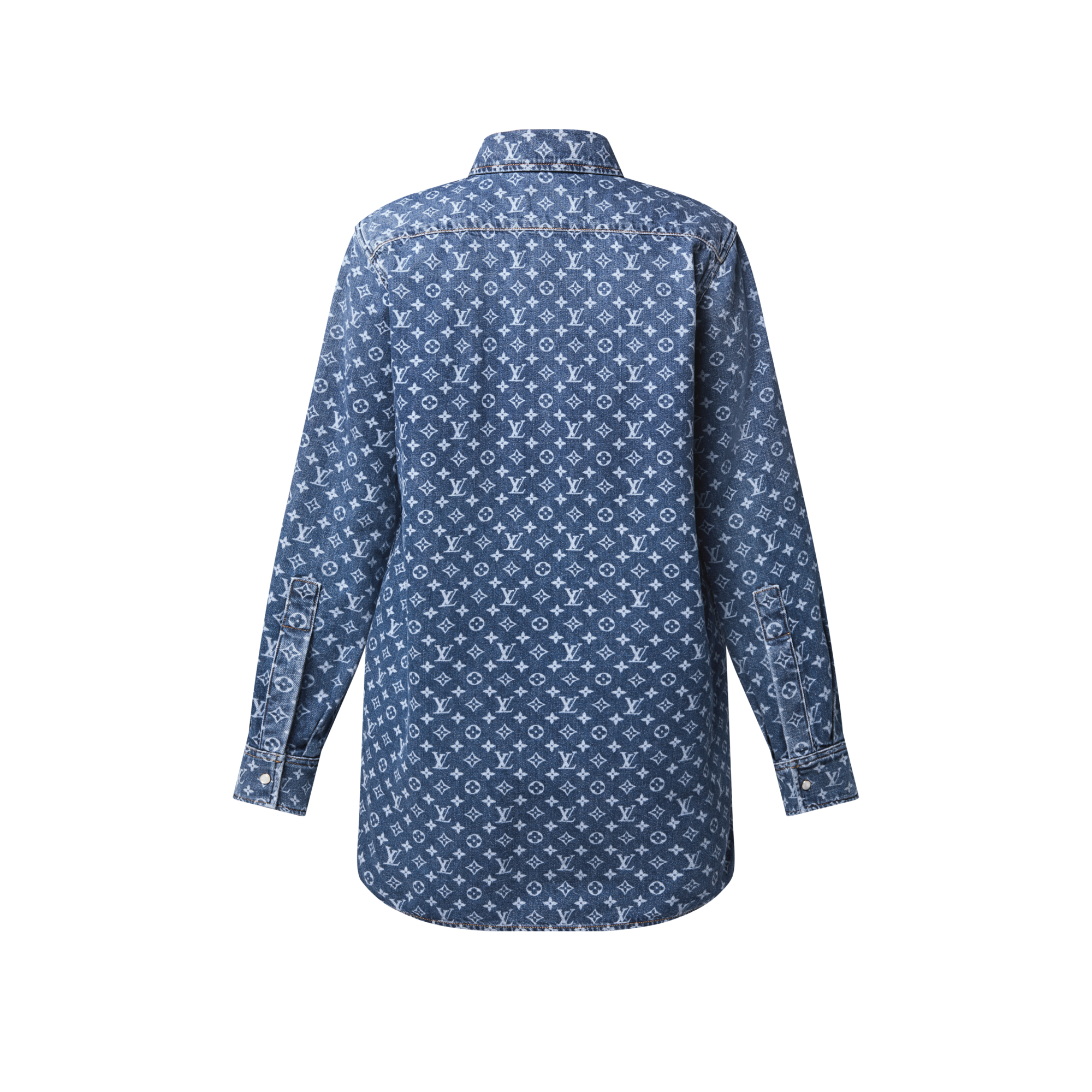 Camicia in denim con motivo Monogram  Donna Abbigliamento Camicie e T-Shirt | LOUIS VUITTON (Zoom prodotto)