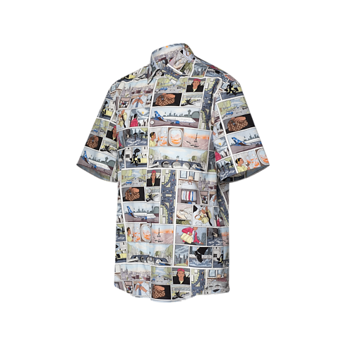 Camicia in popeline a maniche corte side view
