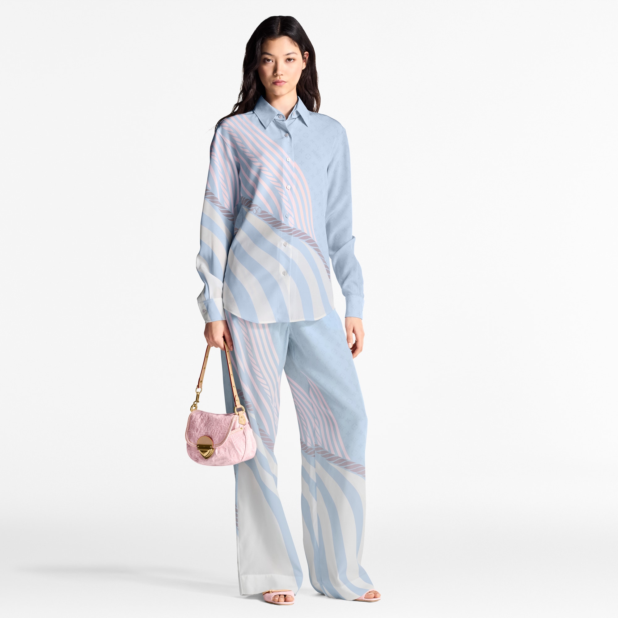 Camicia in seta con motivo a onde  Donna Abbigliamento Camicie e T-Shirt | LOUIS VUITTON (Zoom prodotto)