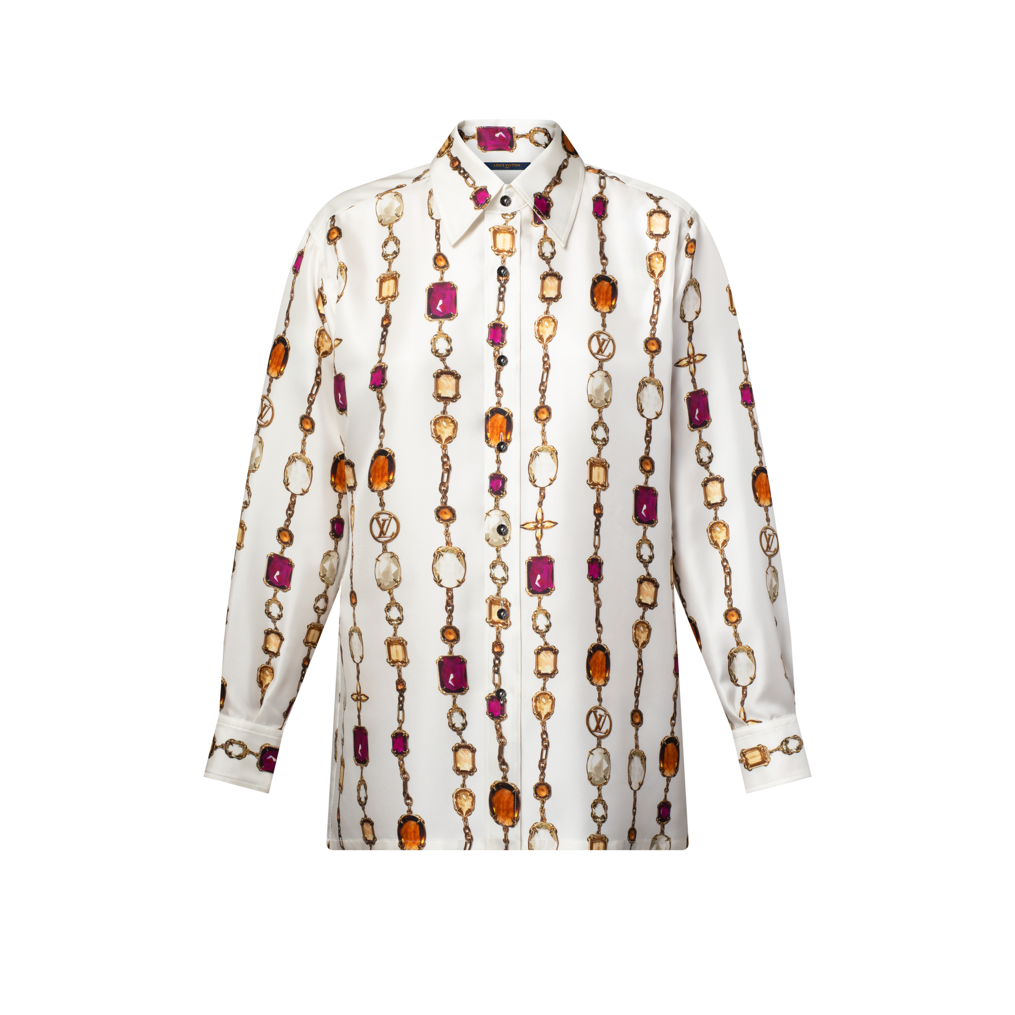Camicia in seta con motivo di collana stampato  Donna Abbigliamento Camicie e T-Shirt | LOUIS VUITTON (Zoom prodotto)