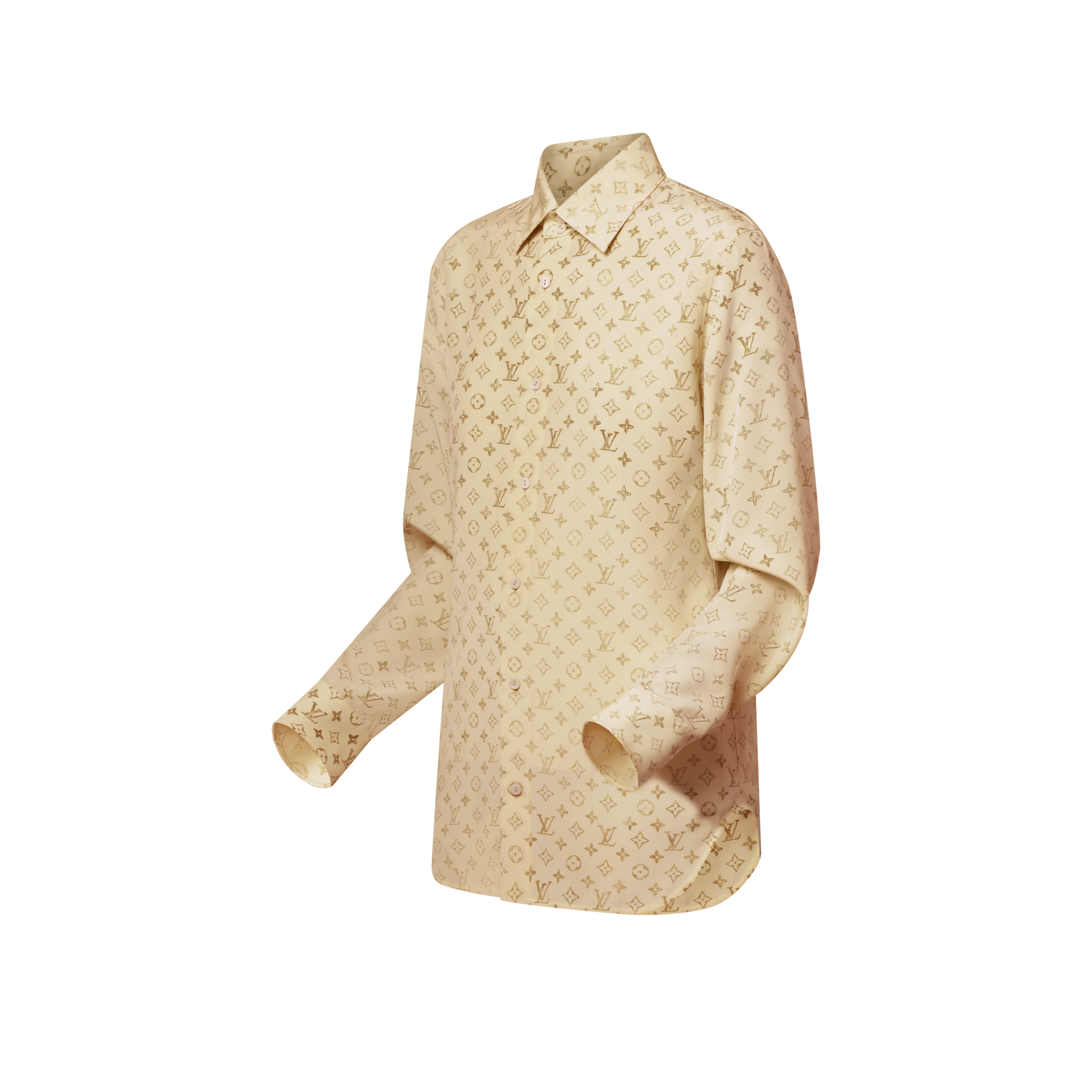 Camicia in seta con motivo Monogram effetto lavato  in Donna