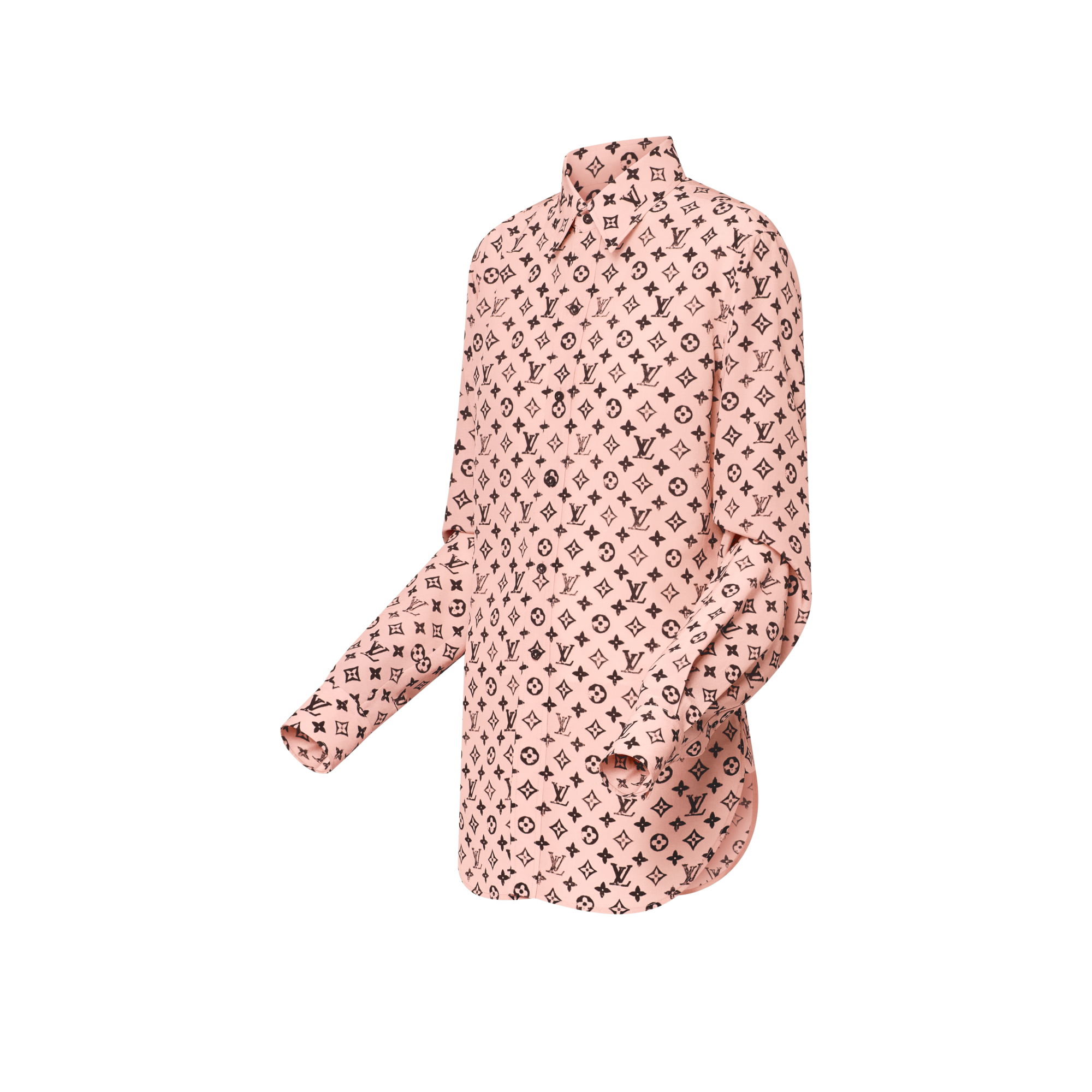 Camicia in seta con motivo Monogram effetto lavato  Donna Abbigliamento Camicie e T-Shirt | LOUIS VUITTON (Zoom prodotto)