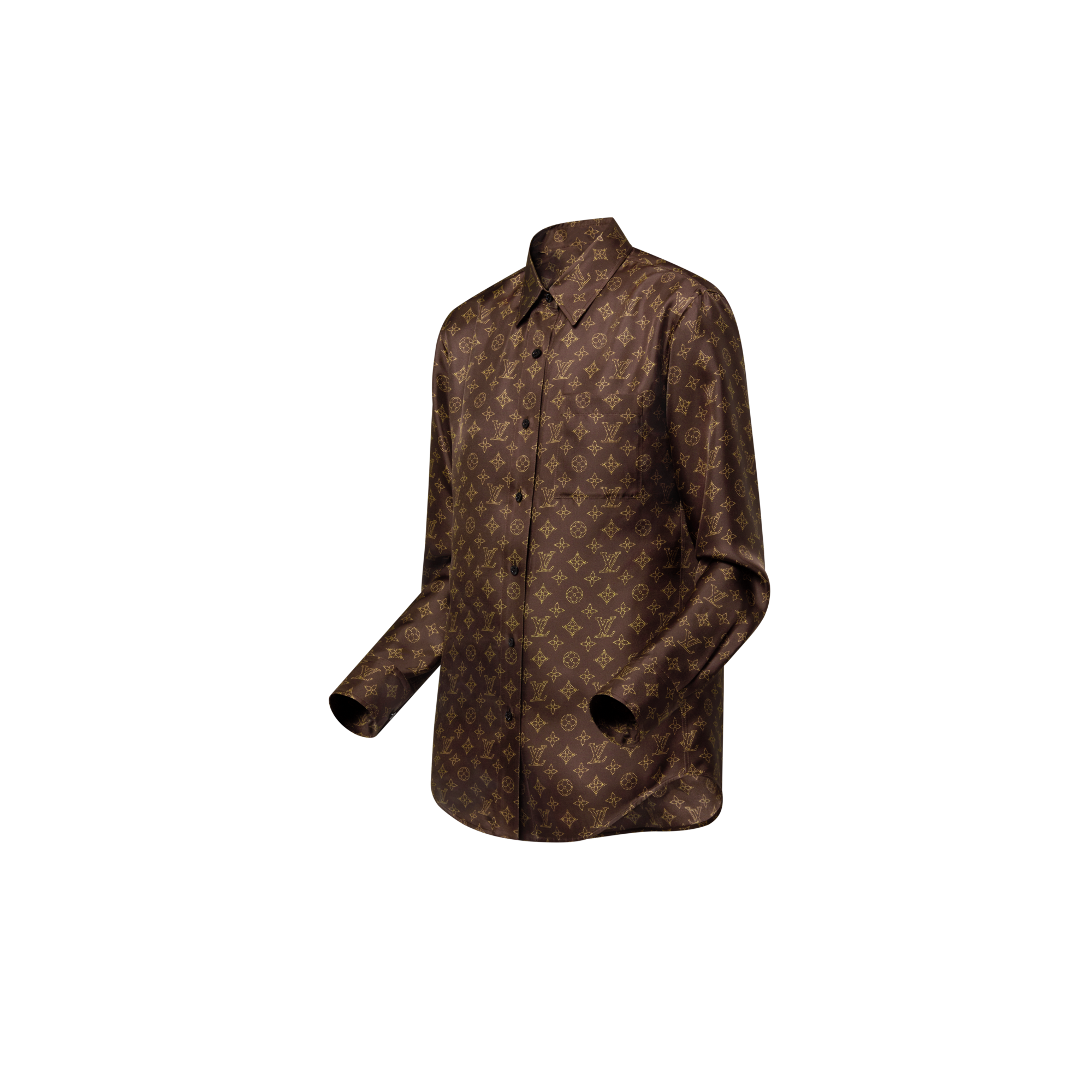 Camicia in seta con motivo Monogram Mahina  Donna Abbigliamento Camicie e T-Shirt | LOUIS VUITTON (Zoom prodotto)