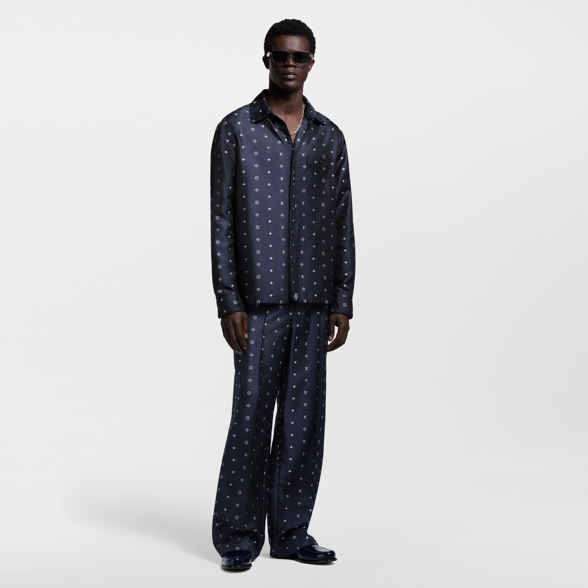 Camicia morbida in seta con motivo Monogram  Uomo Abbigliamento Camicie | LOUIS VUITTON (Zoom prodotto)