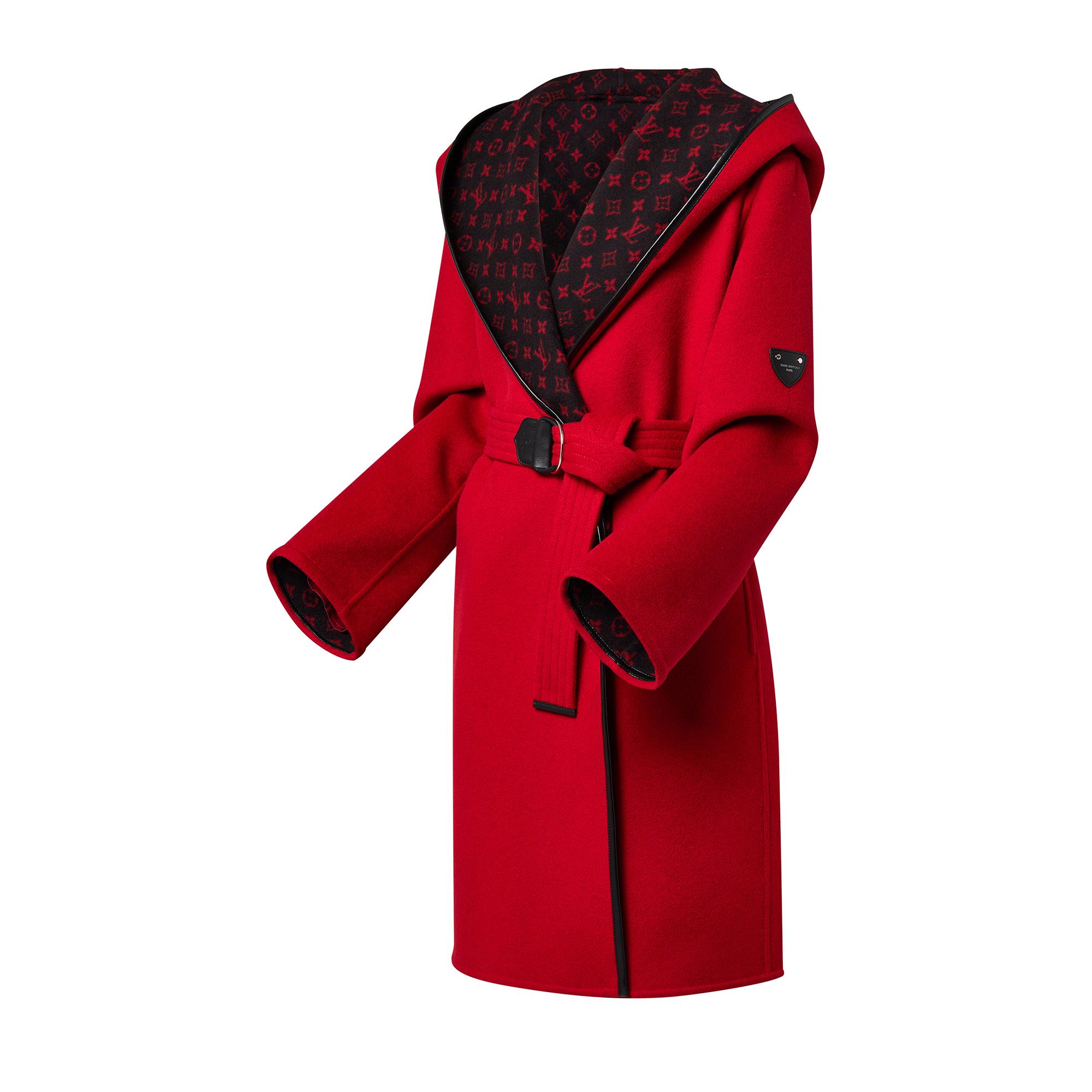 Cappotto a vestaglia double face con firma e cappuccio  Uomo Discontinued Product Obs 7 | LOUIS VUITTON (Zoom prodotto)