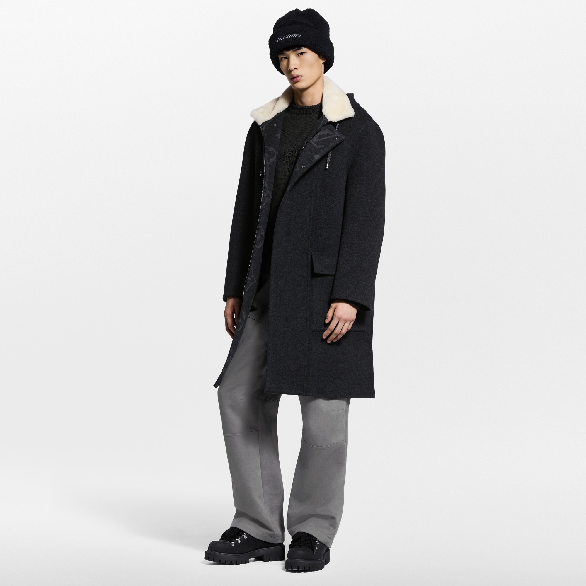 Cappotto double face in misto cachemire e seta  Uomo Abbigliamento Capispalla e Cappotti | LOUIS VUITTON (Zoom prodotto)