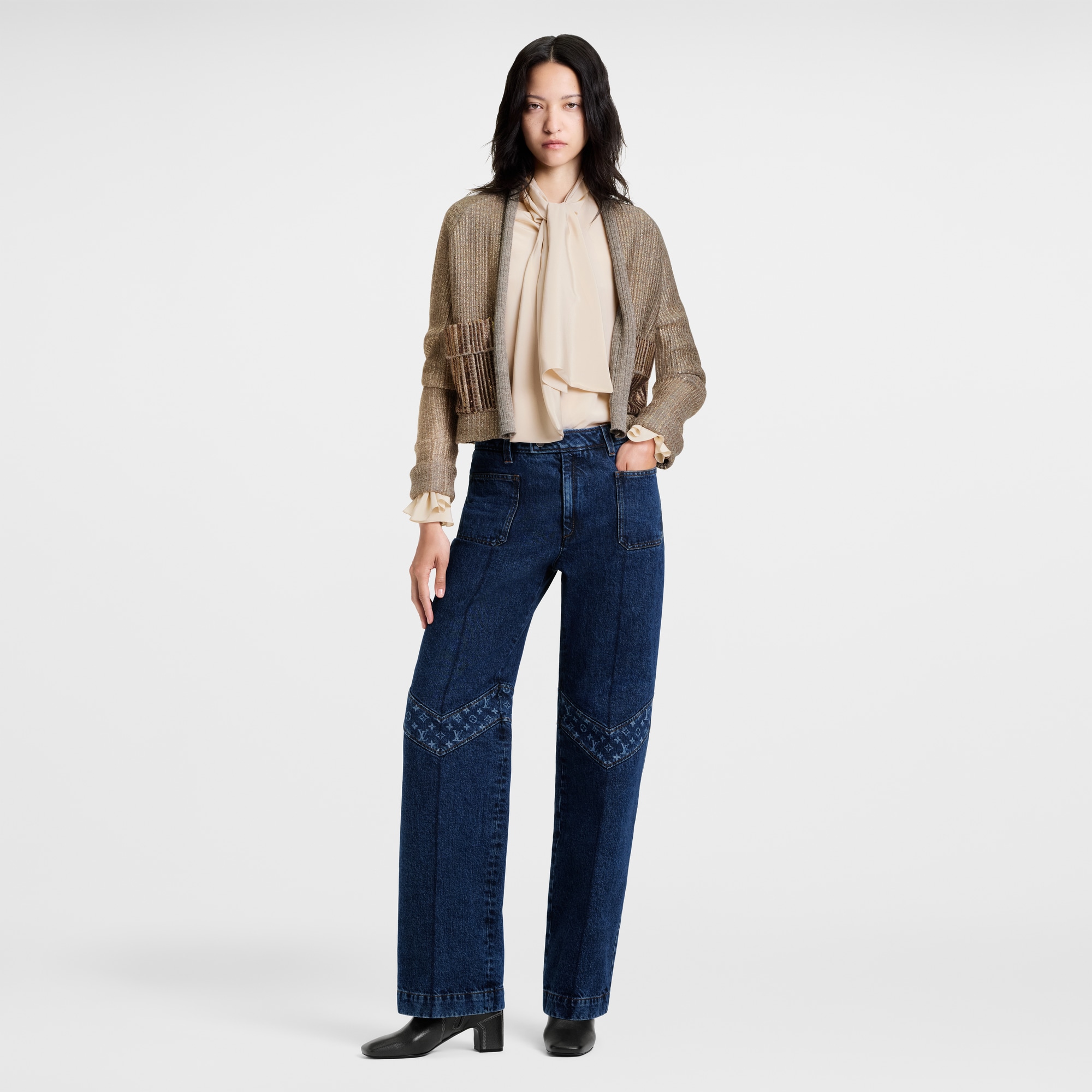 Cardigan boxy in maglia glitterato  Donna Abbigliamento Maglieria | LOUIS VUITTON (Zoom prodotto)