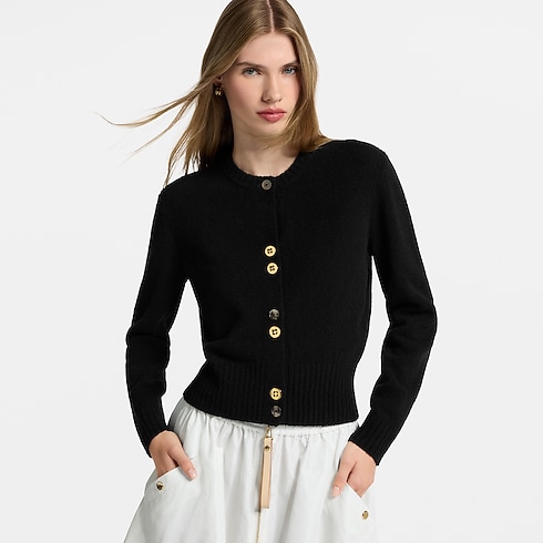 Cardigan con bottoni impreziositi da fiori Monogram cropped view