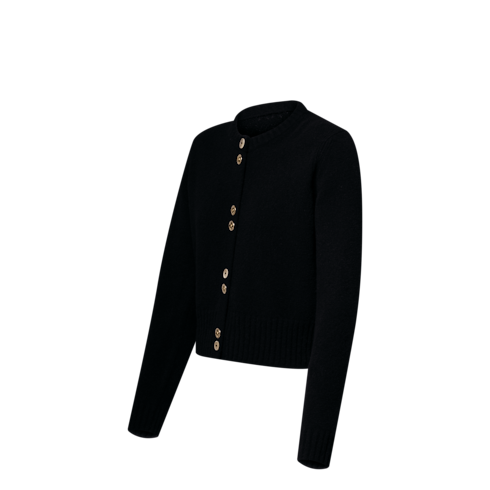 Cardigan con bottoni impreziositi da fiori Monogram side view