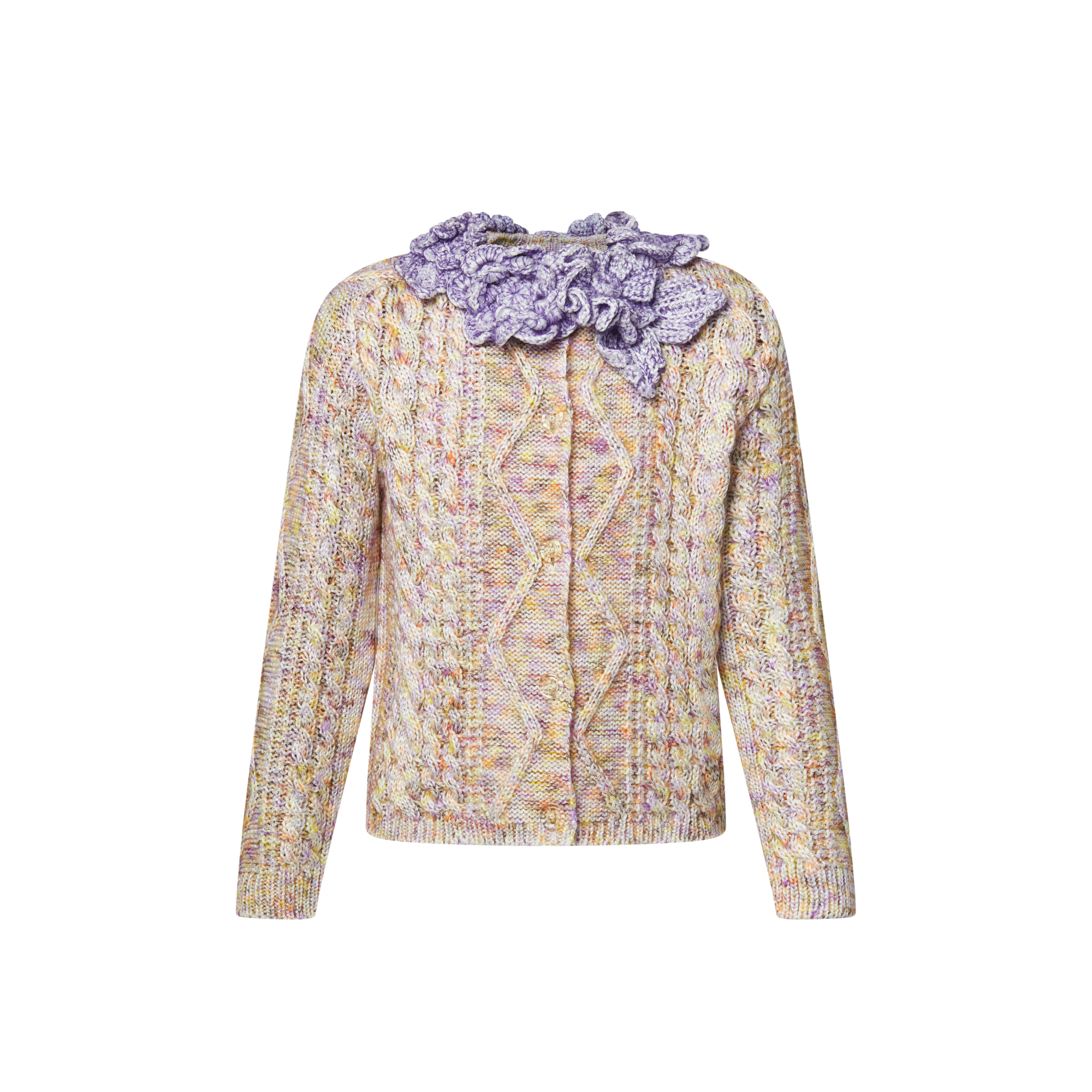 Cardigan con colletto a fiori lavorato a maglia  Donna Abbigliamento Maglieria | LOUIS VUITTON (Zoom prodotto)