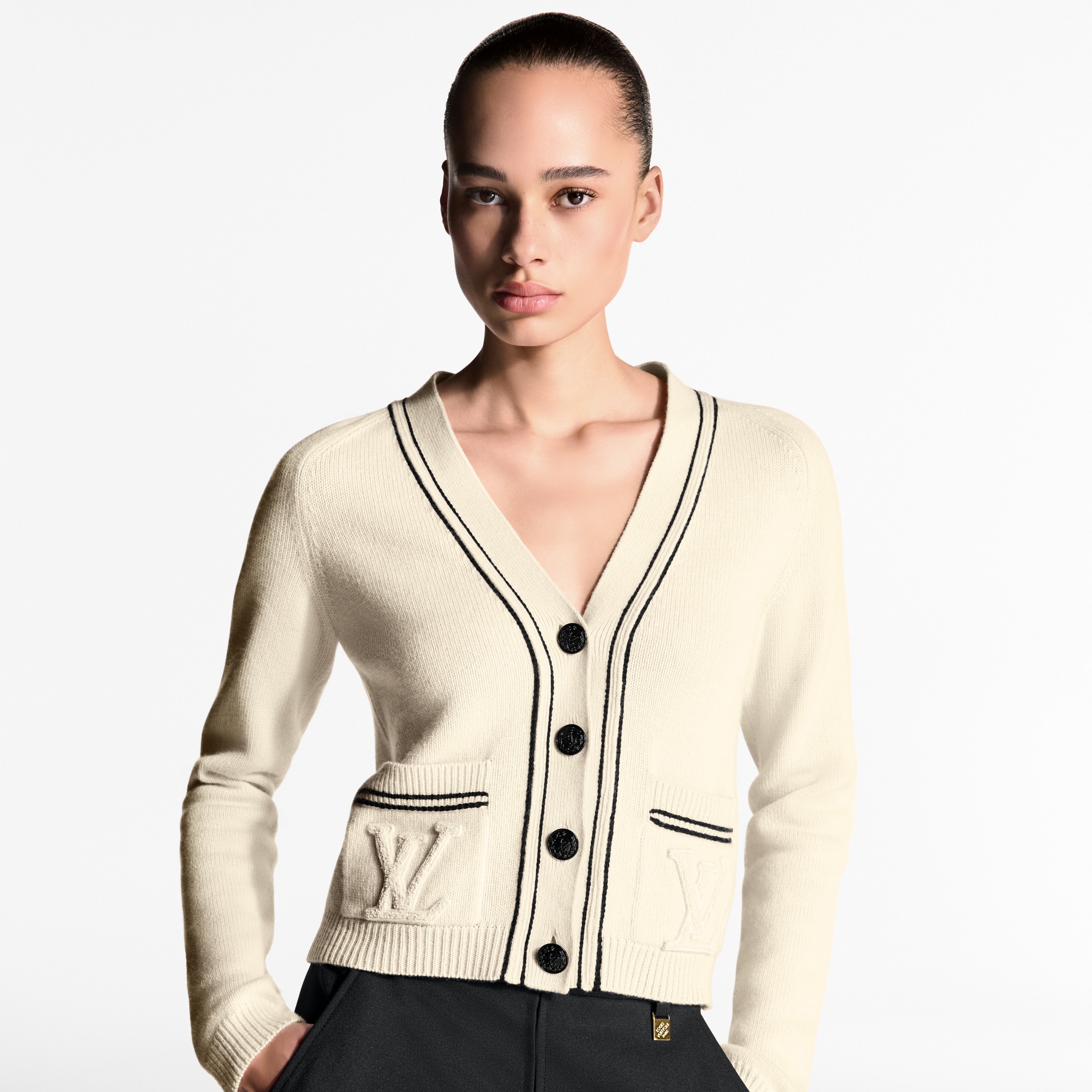 Cardigan con dettagli a righe  Donna Abbigliamento Maglieria | LOUIS VUITTON (Zoom prodotto)