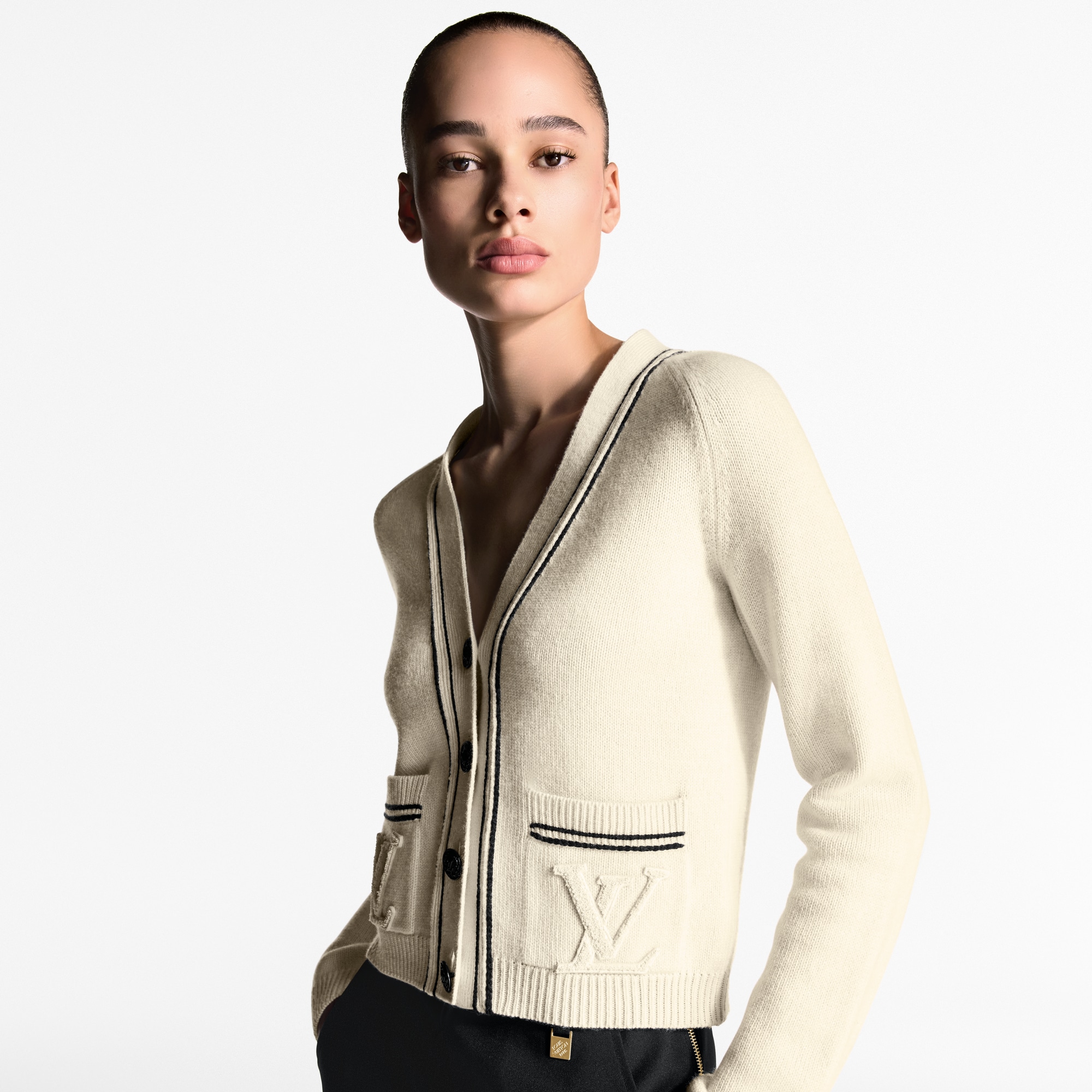 Cardigan con dettagli a righe  Donna Abbigliamento Maglieria | LOUIS VUITTON (Zoom prodotto)