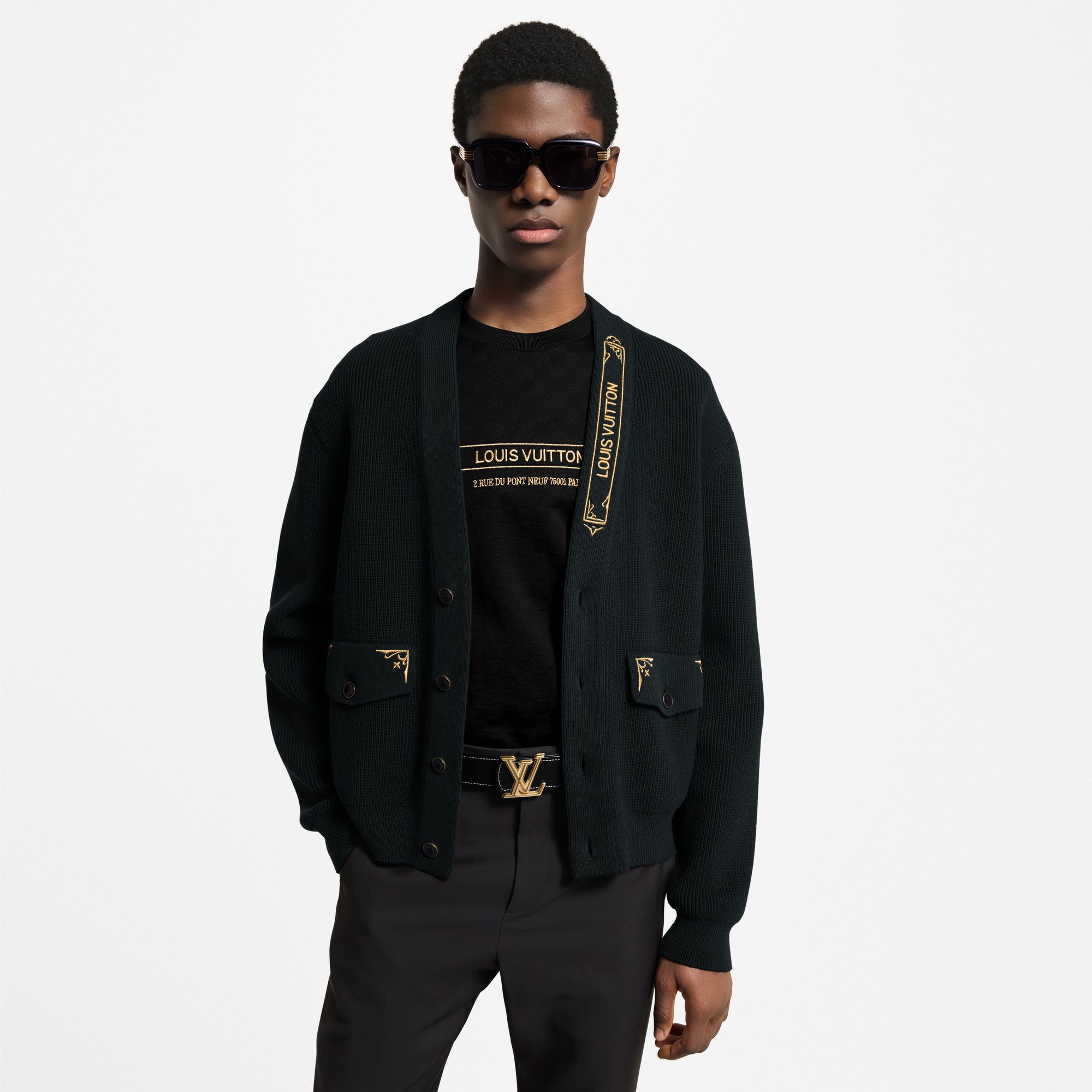 Cardigan con firme ricamate  Uomo Abbigliamento Maglieria e Felpe | LOUIS VUITTON (Zoom prodotto)