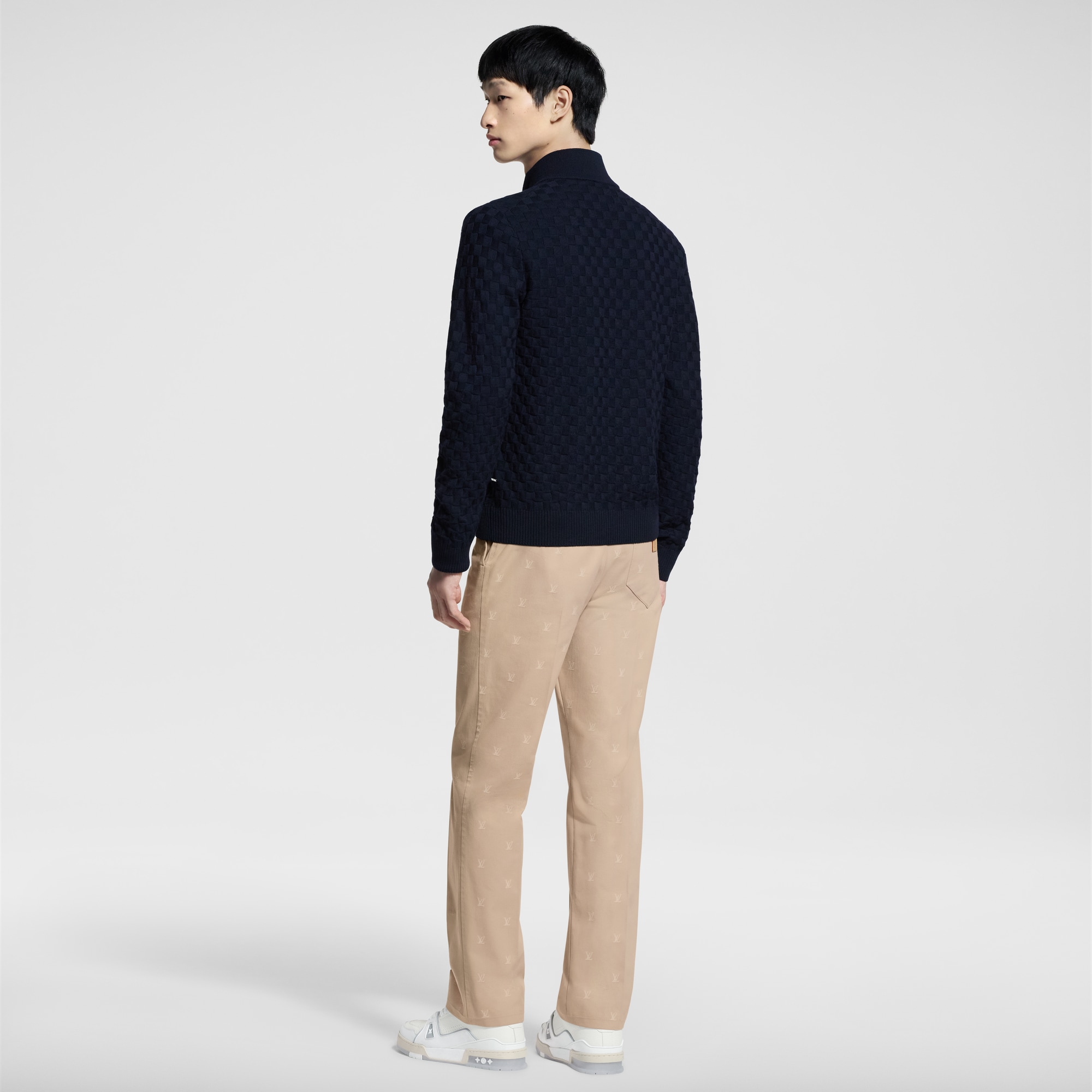 Cardigan con motivo Damier e zip  Uomo Abbigliamento Maglieria e Felpe | LOUIS VUITTON (Zoom prodotto)