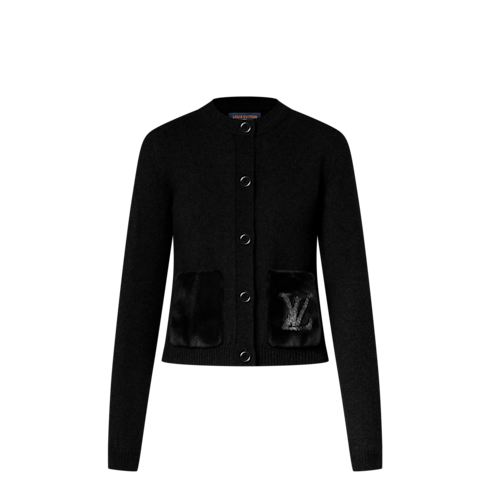 Cardigan con tasca in pelliccia Donna Abbigliamento Maglieria | LOUIS VUITTON (Zoom prodotto)
