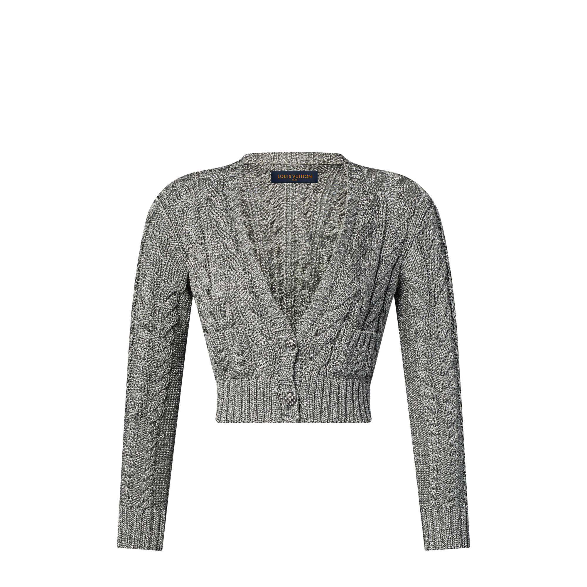Cardigan crop a maglia intrecciata  Donna Abbigliamento Maglieria | LOUIS VUITTON (Zoom prodotto)