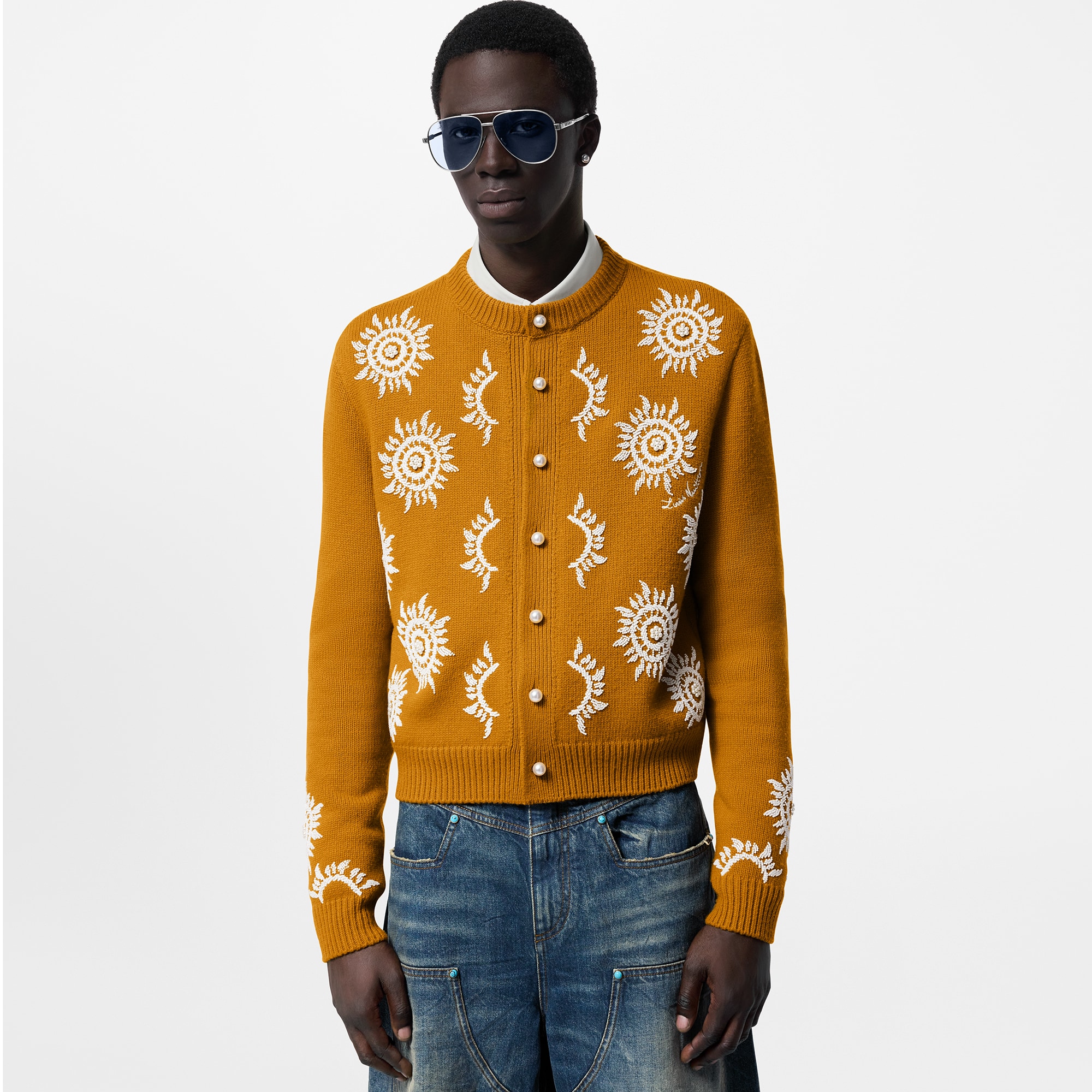Cardigan in lana merino con ricami  Uomo Abbigliamento Maglieria e Felpe | LOUIS VUITTON (Zoom prodotto)