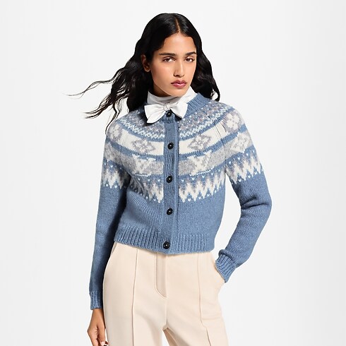 Cardigan in maglia con motivo alpino cropped view