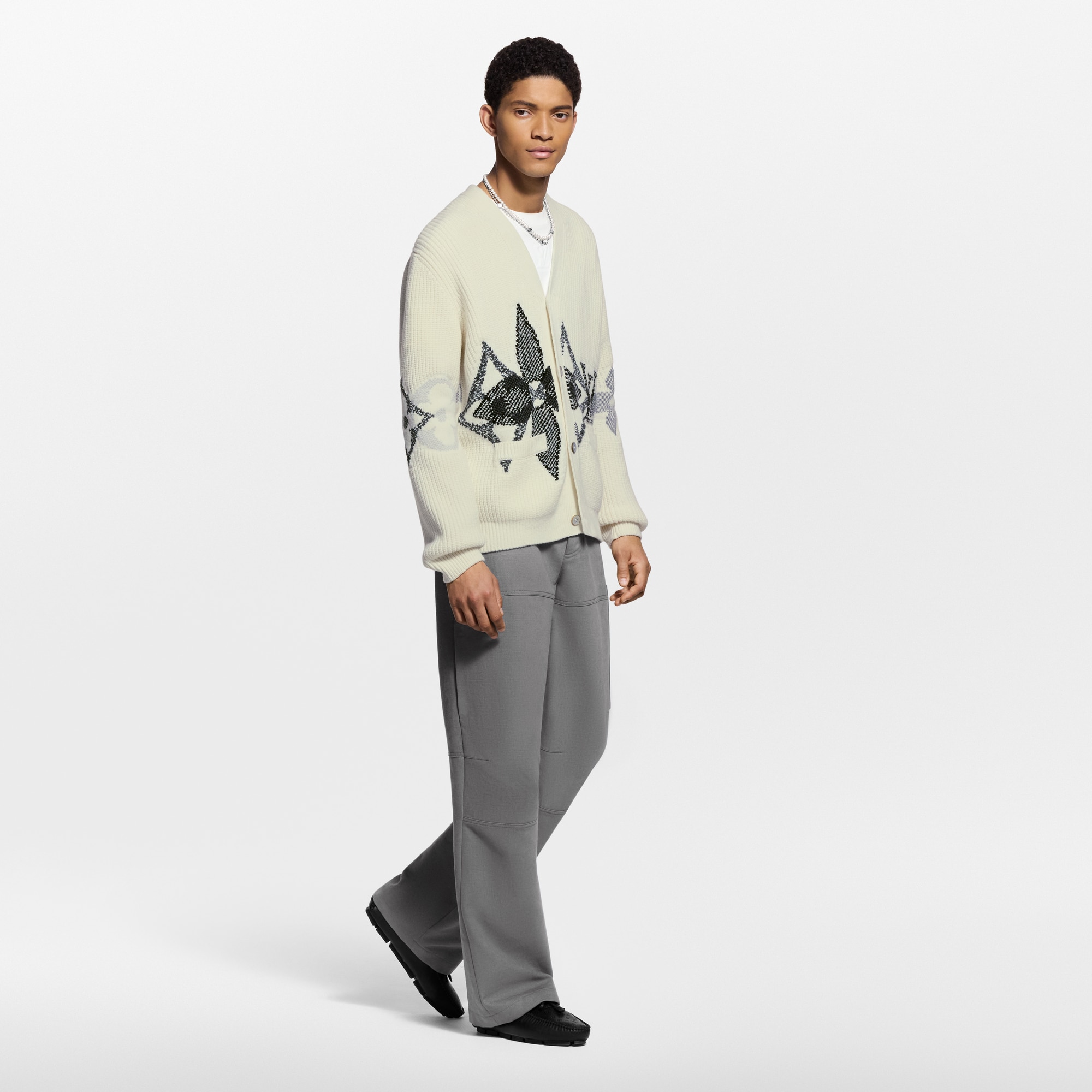 Cardigan in maglia con motivo grafico  Novità Per gli uomini LV Ski | LOUIS VUITTON (Zoom prodotto)