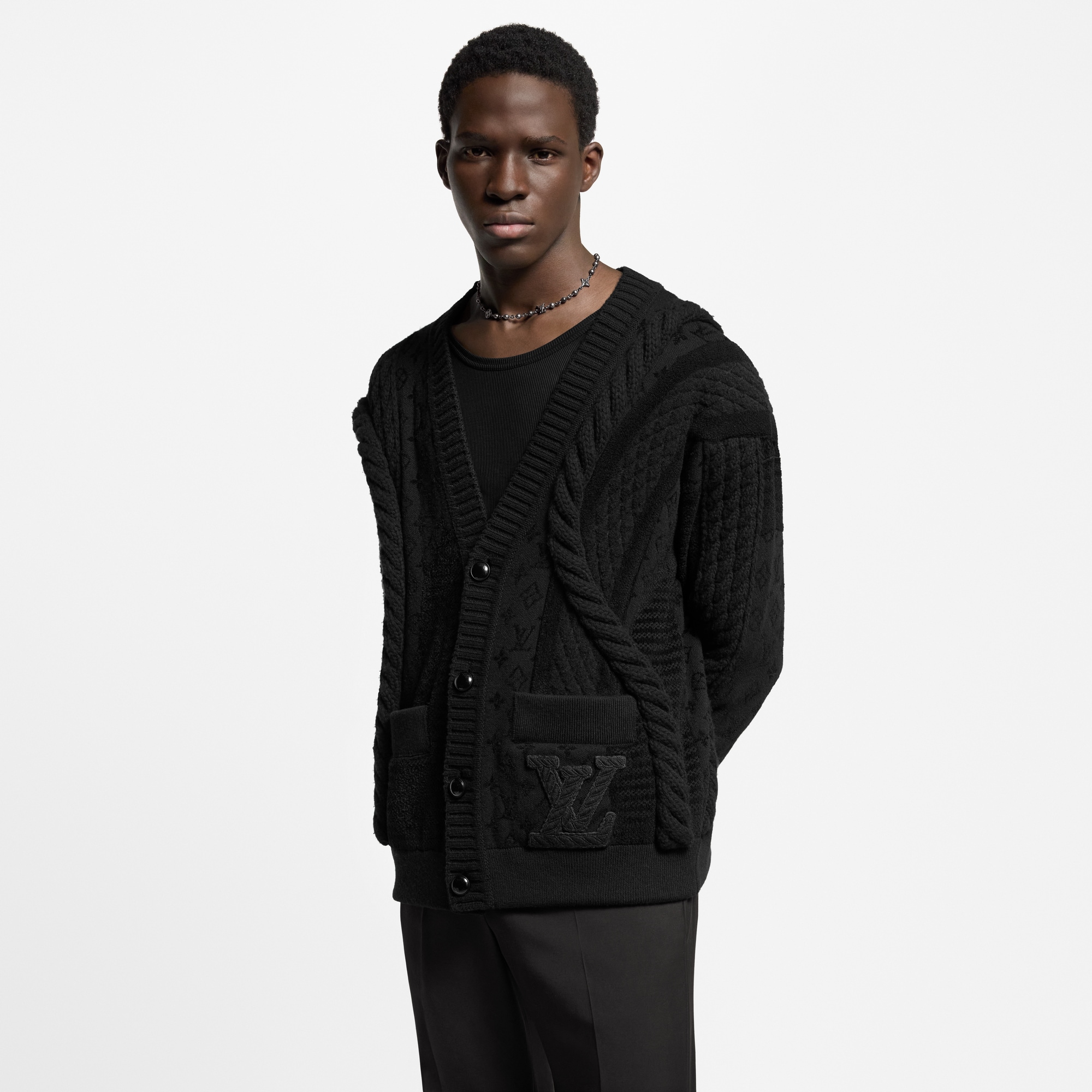 Cardigan in maglia intrecciata di misto lana pesante  Uomo Abbigliamento Tutti i Capi di Abbigliamento | LOUIS VUITTON (Zoom prodotto)