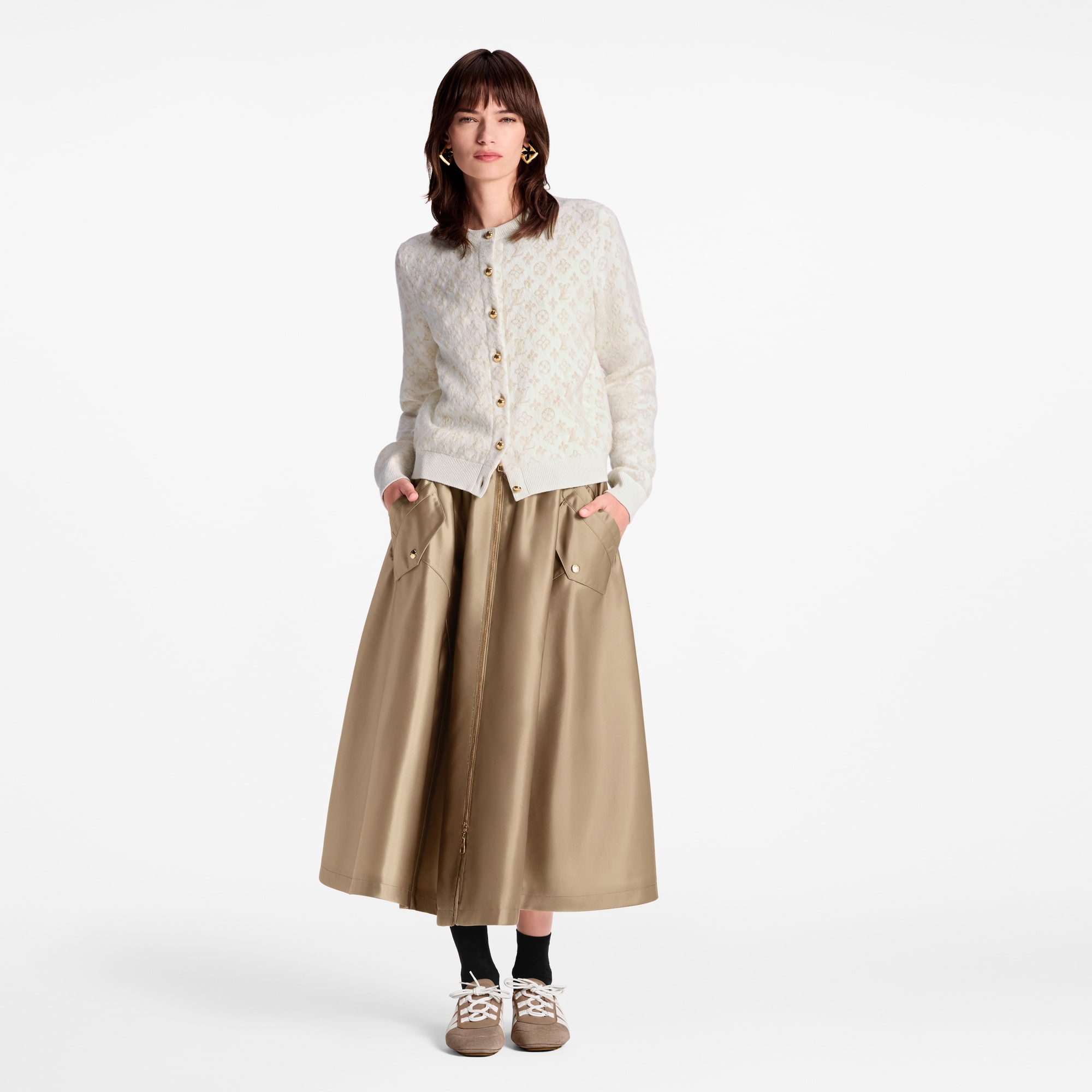 Cardigan in maglia spazzolata con motivo Monogram  Donna Abbigliamento Maglieria | LOUIS VUITTON (Zoom prodotto)