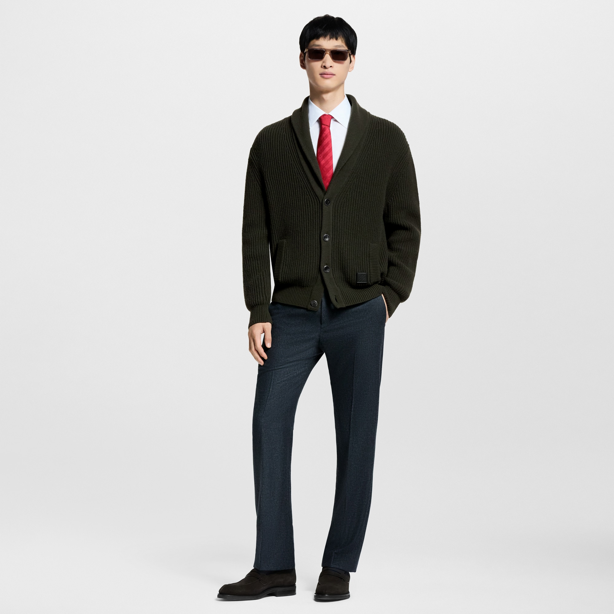 Cardigan in misto cachemire con collo a scialle  Uomo Abbigliamento Tutti i Capi di Abbigliamento | LOUIS VUITTON (Zoom prodotto)