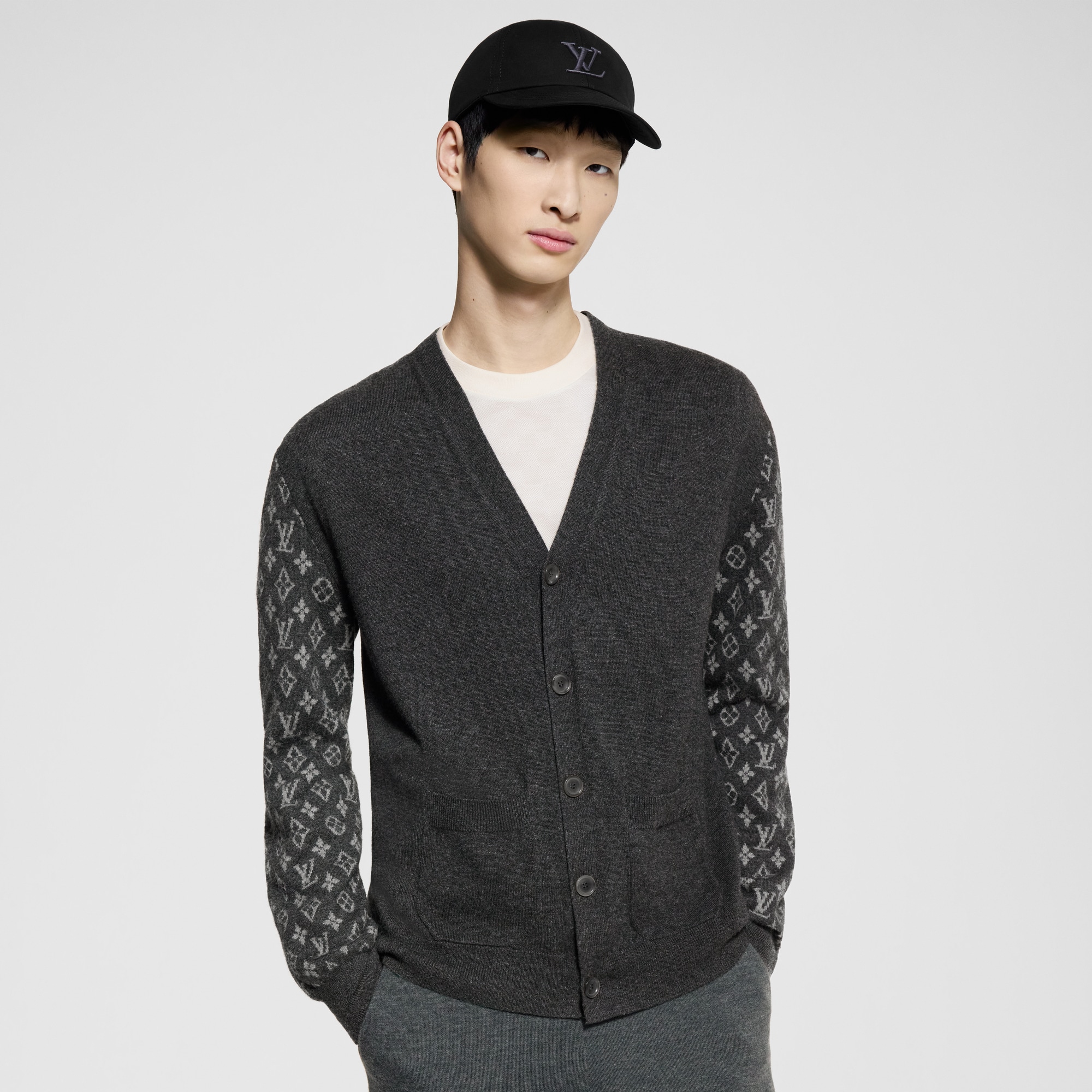 Cardigan in misto cachemire con motivo Monogram  Uomo Abbigliamento Maglieria e Felpe | LOUIS VUITTON (Zoom prodotto)