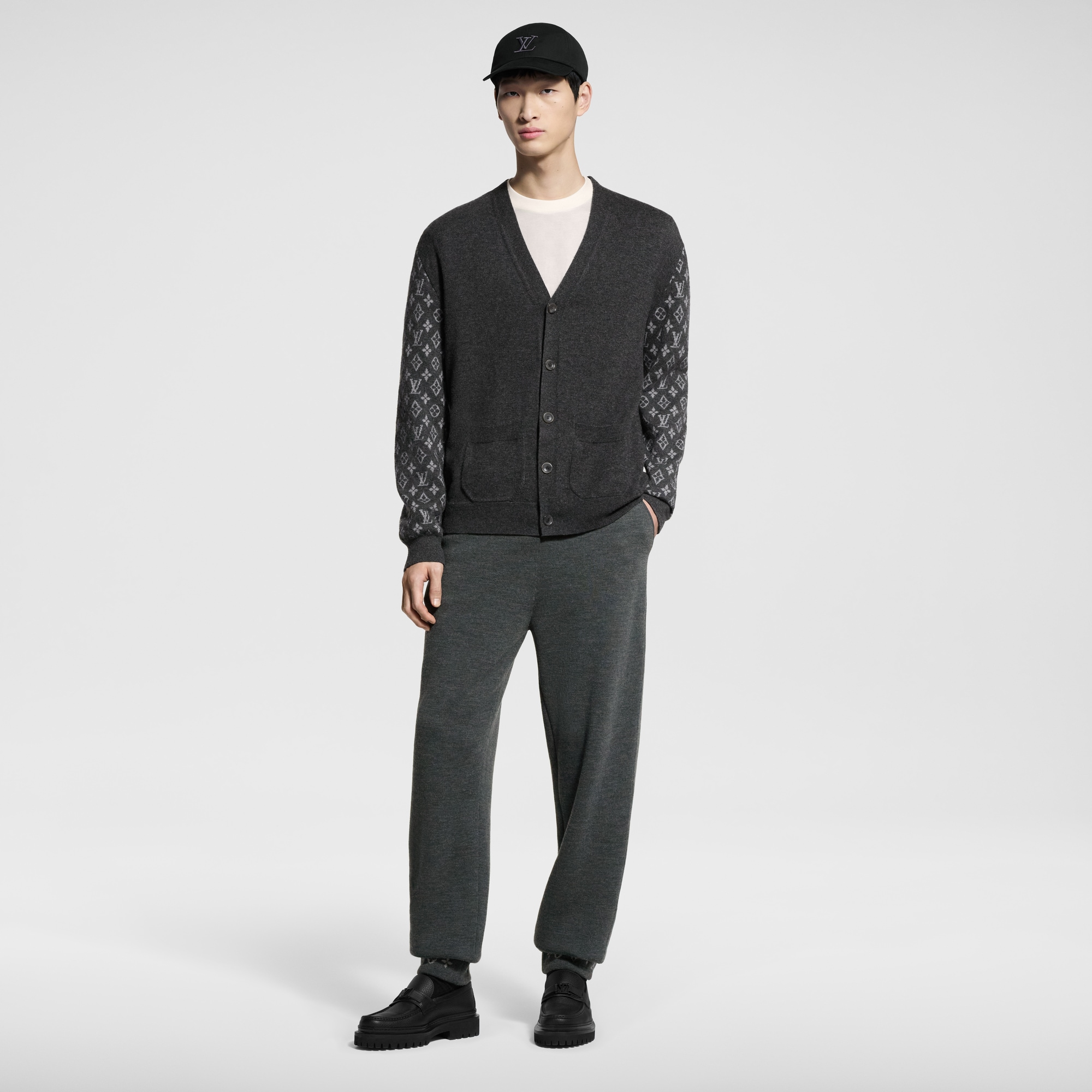 Cardigan in misto cachemire con motivo Monogram  Uomo Abbigliamento Maglieria e Felpe | LOUIS VUITTON (Zoom prodotto)