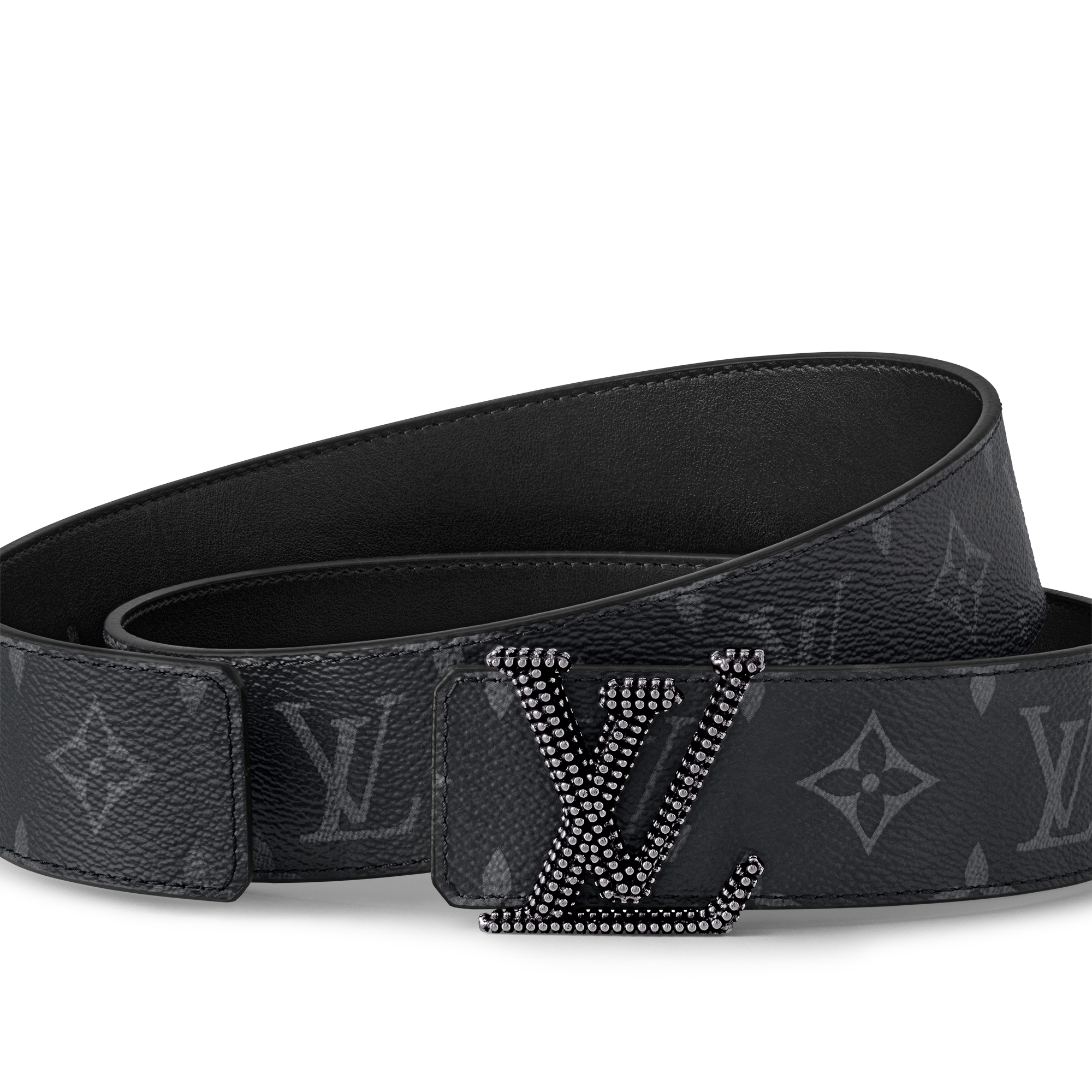 Cintura LV Initiales Studs 40 mm reversibile Tela Monogram Eclipse Uomo Accessori Cinture | LOUIS VUITTON (Zoom prodotto)