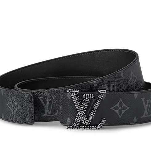 Cintura LV Initiales Studs 40 mm reversibile Tela Monogram Eclipse Uomo Accessori Cinture | LOUIS VUITTON (Zoom prodotto)