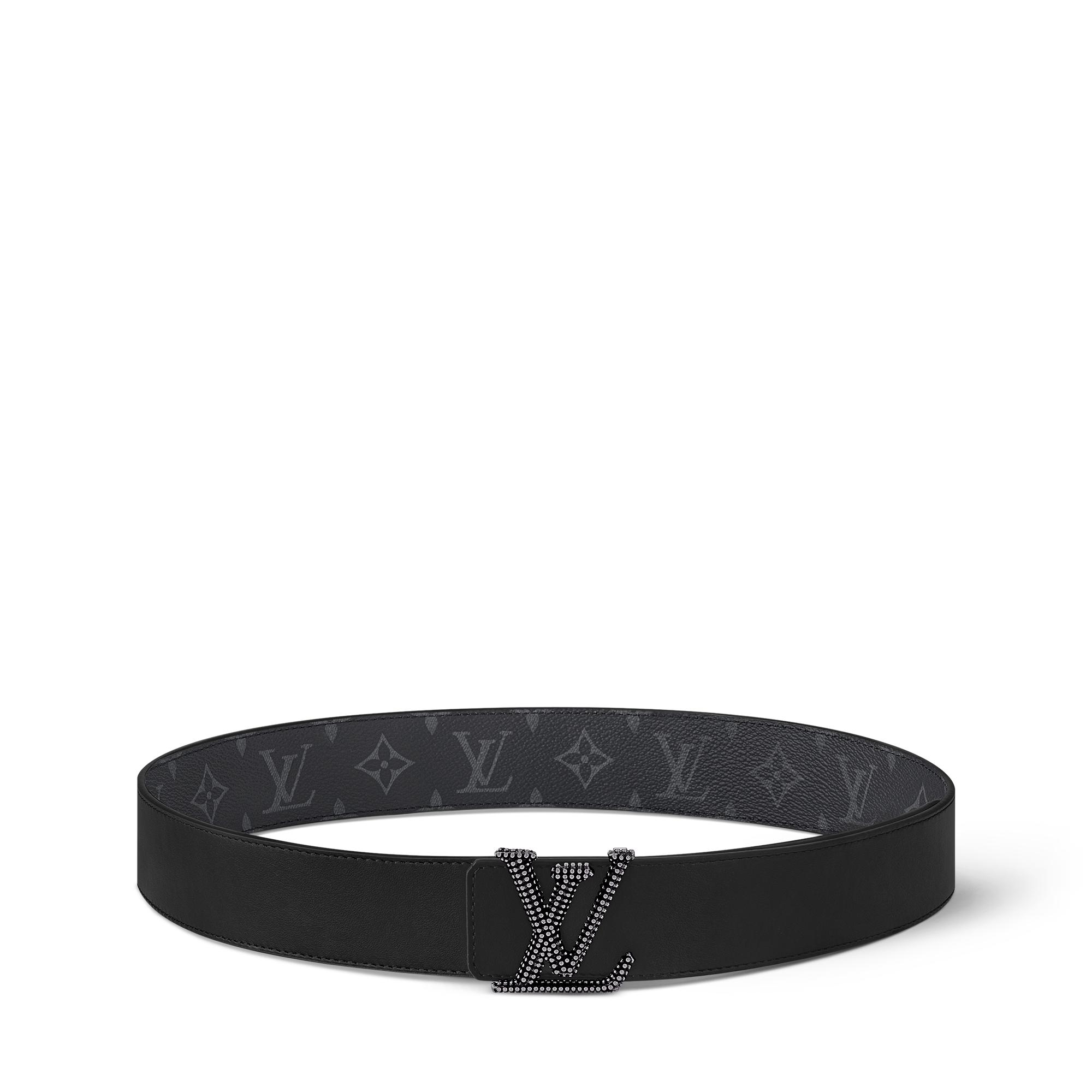 Cintura LV Initiales Studs 40 mm reversibile Tela Monogram Eclipse Uomo Accessori Cinture | LOUIS VUITTON (Zoom prodotto)