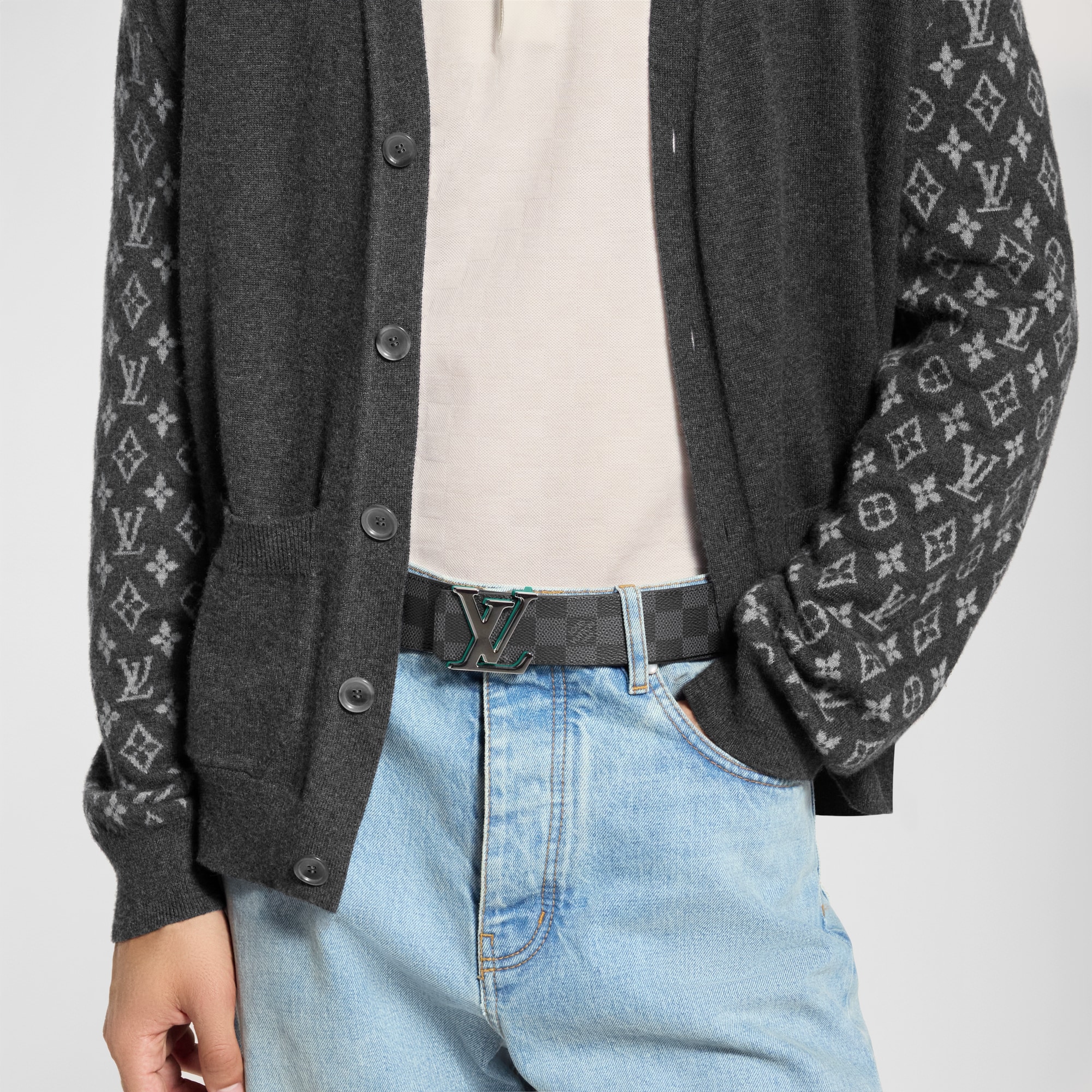 Cintura LV Optic Damier Graphite 40 mm reversibile  Uomo Accessori Cinture | LOUIS VUITTON (Zoom prodotto)