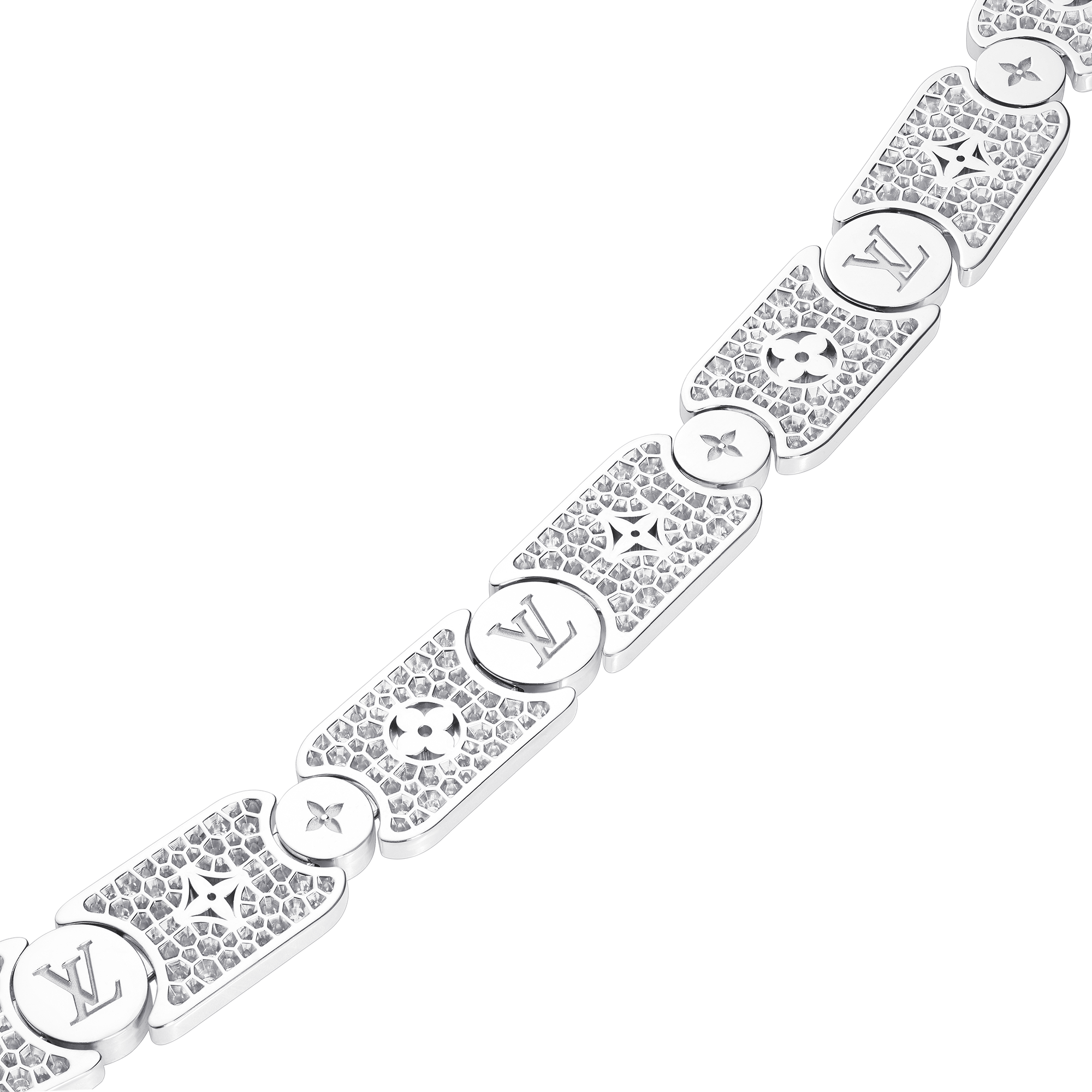 Collana Les Gastons Vuitton Masterpiece Gourmette, oro bianco e diamanti  Gioielli Categorie Collane e Ciondoli | LOUIS VUITTON (Zoom prodotto)