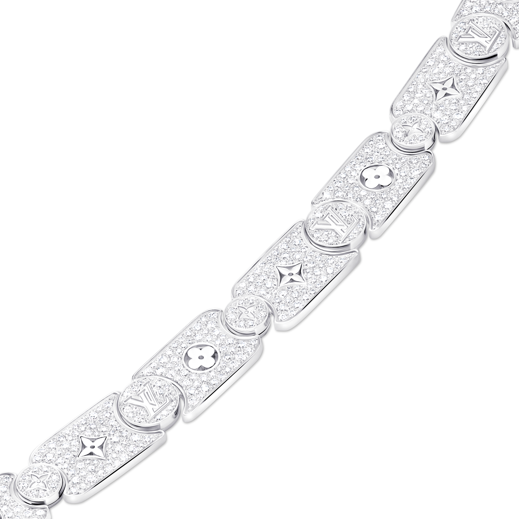 Collana Les Gastons Vuitton Masterpiece Gourmette, oro bianco e diamanti  Gioielli Categorie Collane e Ciondoli | LOUIS VUITTON (Zoom prodotto)