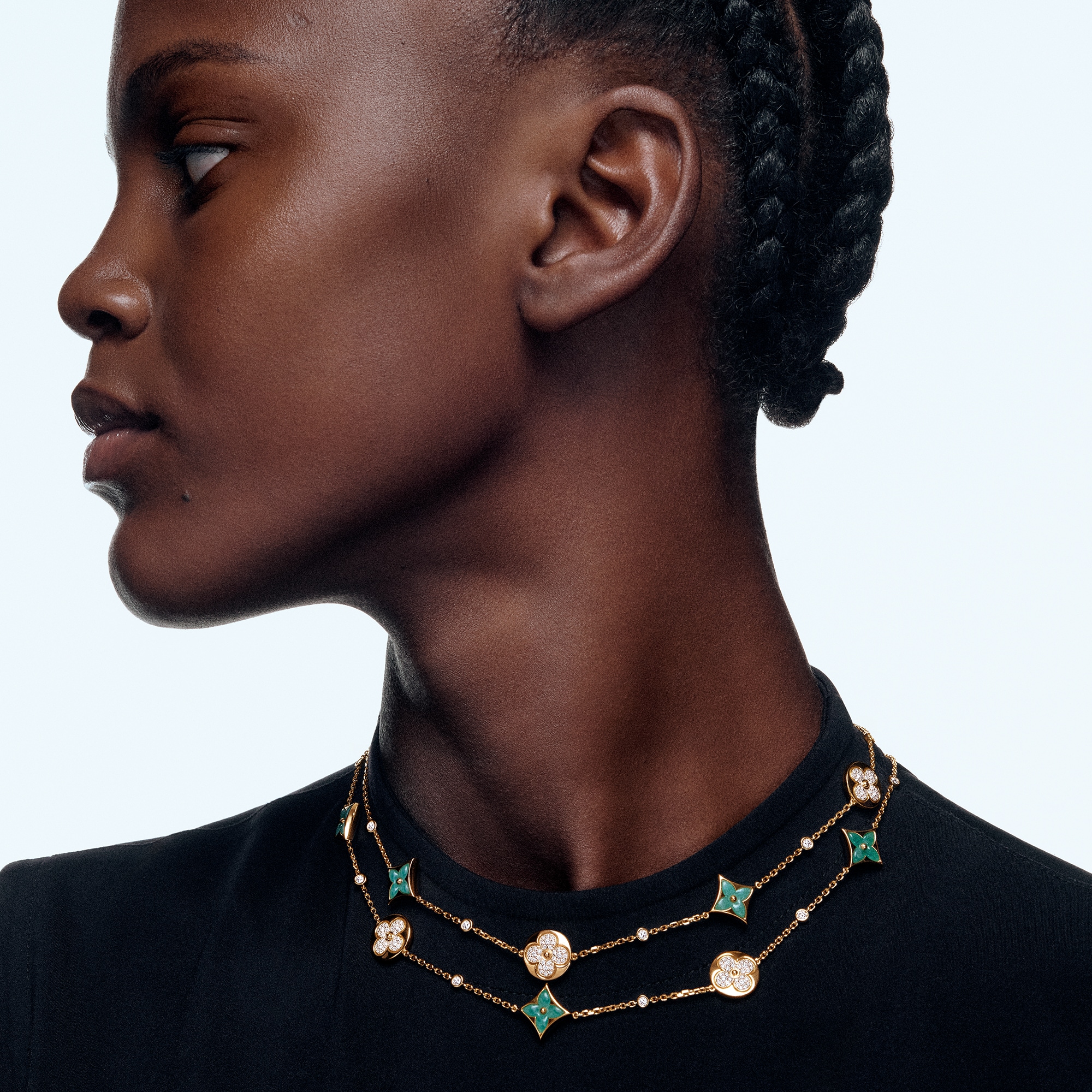 Collana lunga Color Blossom BB con motivo multiplo, oro giallo, amazzonite e diamanti  Gioielli Categorie Collane e Ciondoli | LOUIS VUITTON (Zoom prodotto)