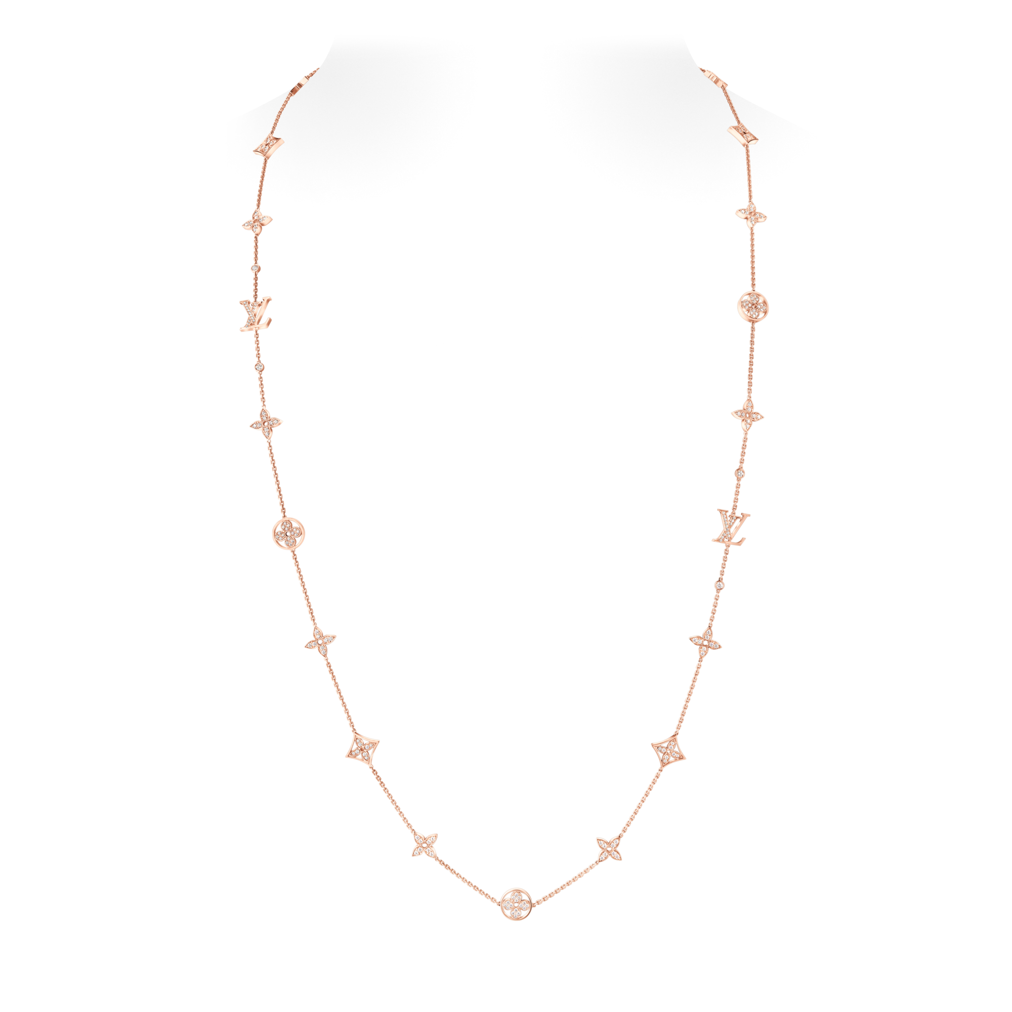 Collana lunga Idylle Blossom con motivo multiplo, oro rosa e diamanti  Gioielli Categorie Collane e Ciondoli | LOUIS VUITTON (Zoom prodotto)