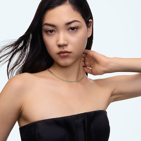 Collana media Le Damier de Louis Vuitton, oro giallo e diamanti - Corto Gioielli Categorie Collane e Ciondoli | LOUIS VUITTON (Zoom prodotto)