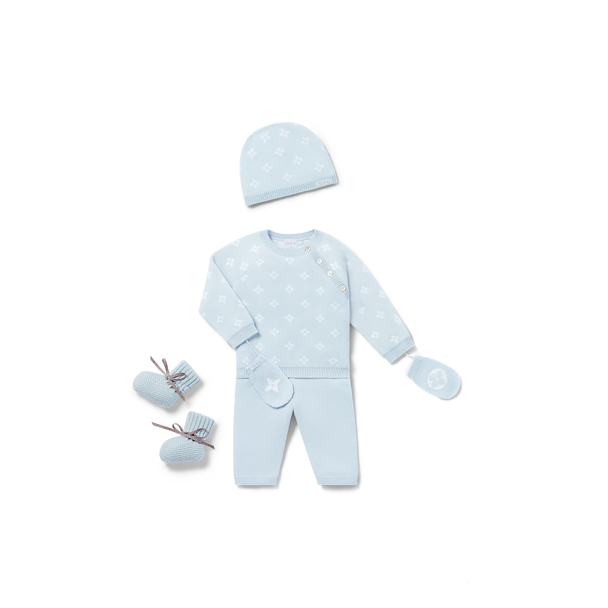 Completino in maglia con fiori S00 Regali Regali per Bambini } | LOUIS VUITTON (Zoom prodotto)