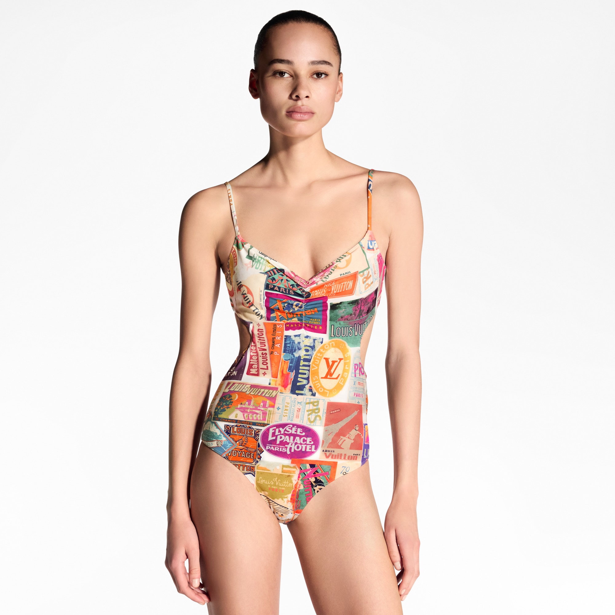 Costume da bagno con motivo di applicazioni ispirate ai viaggi  Donna Abbigliamento Costumi | LOUIS VUITTON (Zoom prodotto)
