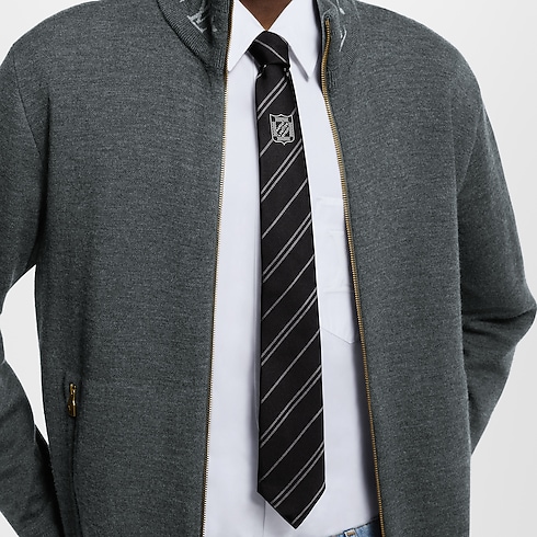 Cravatta Ecu Stripes S00 Uomo Accessori Cravatte e Fazzoletti da Taschino | LOUIS VUITTON (Zoom prodotto)